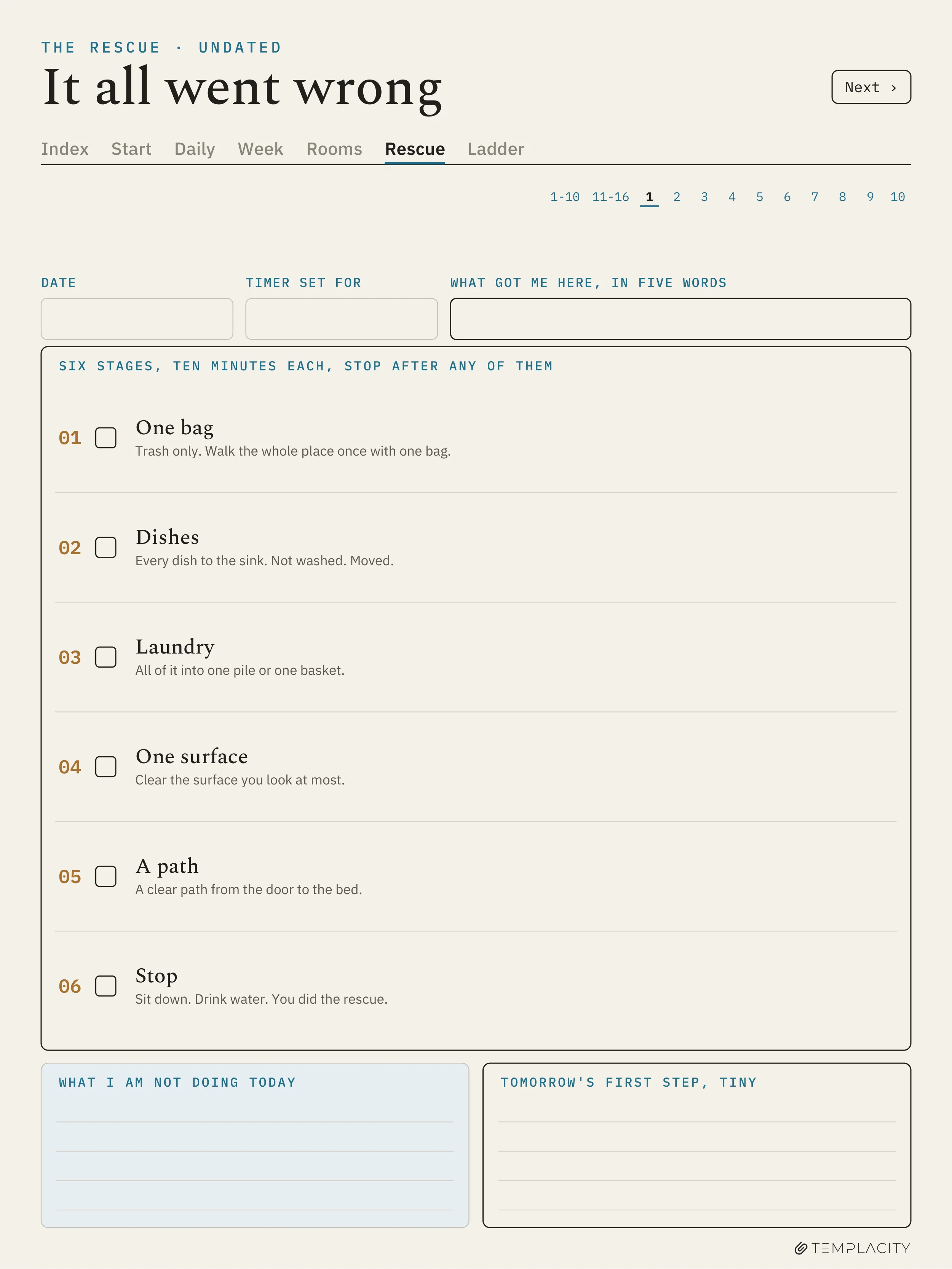 The Planner · ADHD Cleaning Planner reMarkable Paper Pro page 9