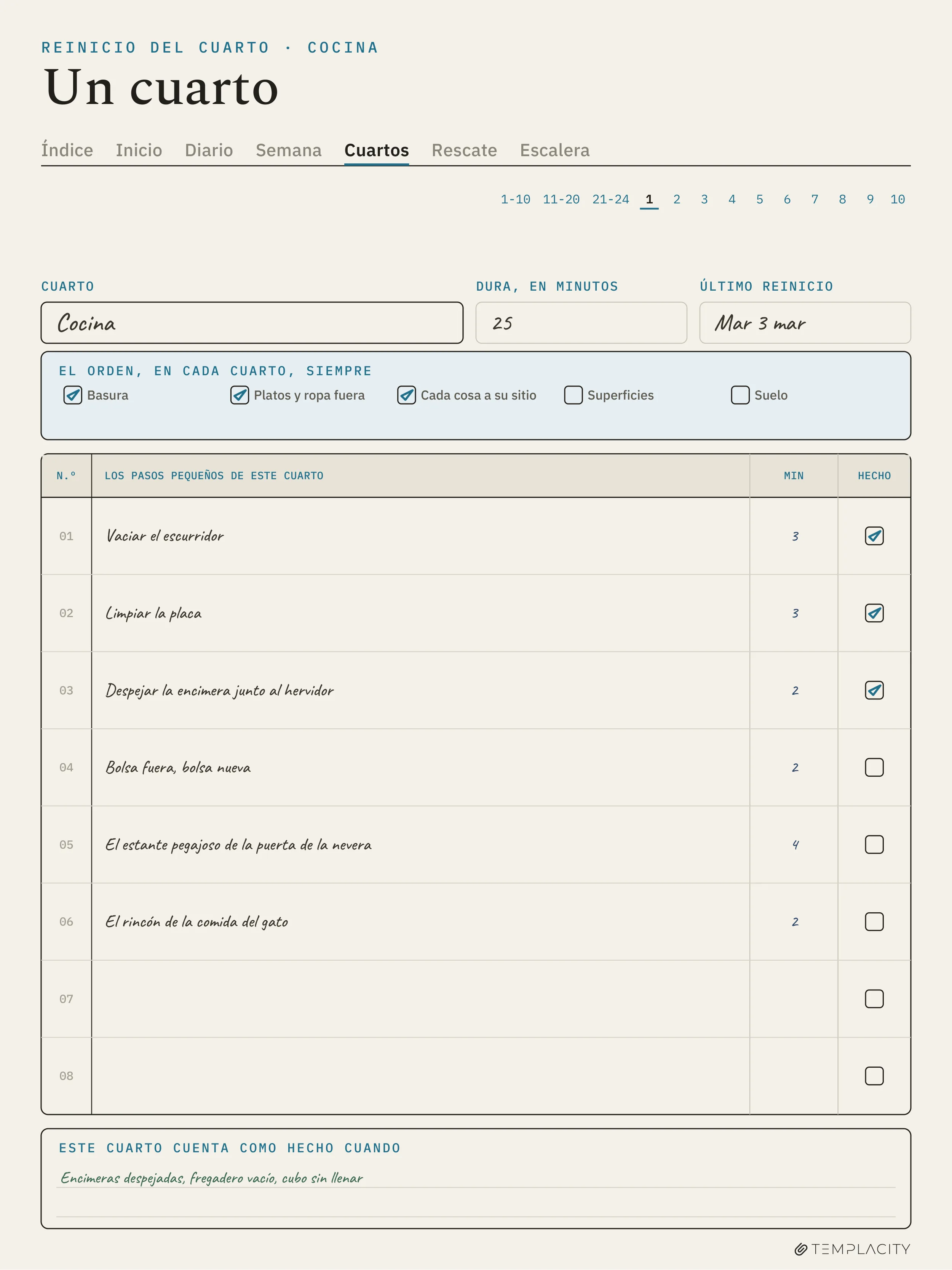 The Planner · Planificador de limpieza para TDAH reMarkable Paper Pro página 3