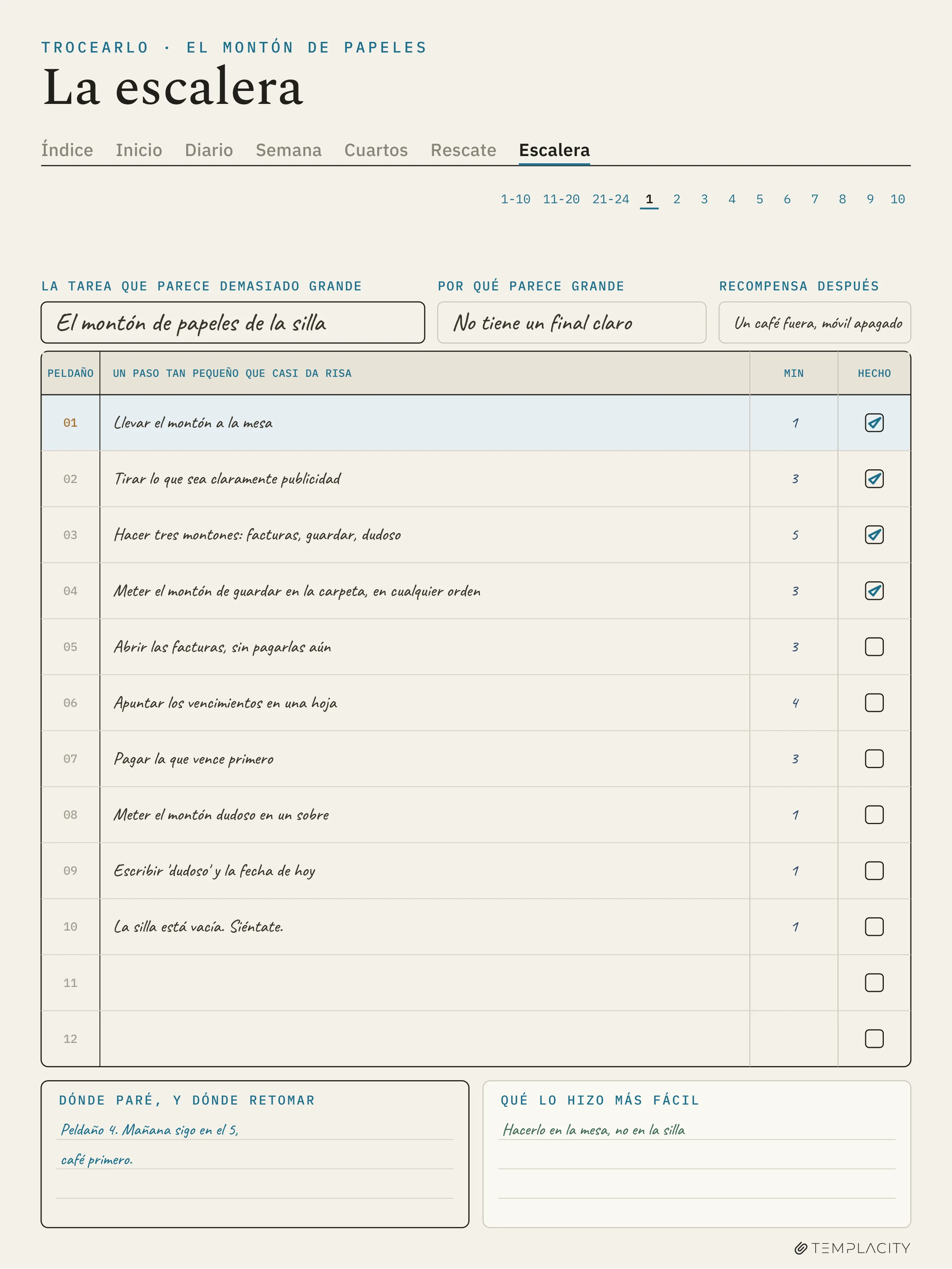The Planner · Planificador de limpieza para TDAH reMarkable Paper Pro página 5