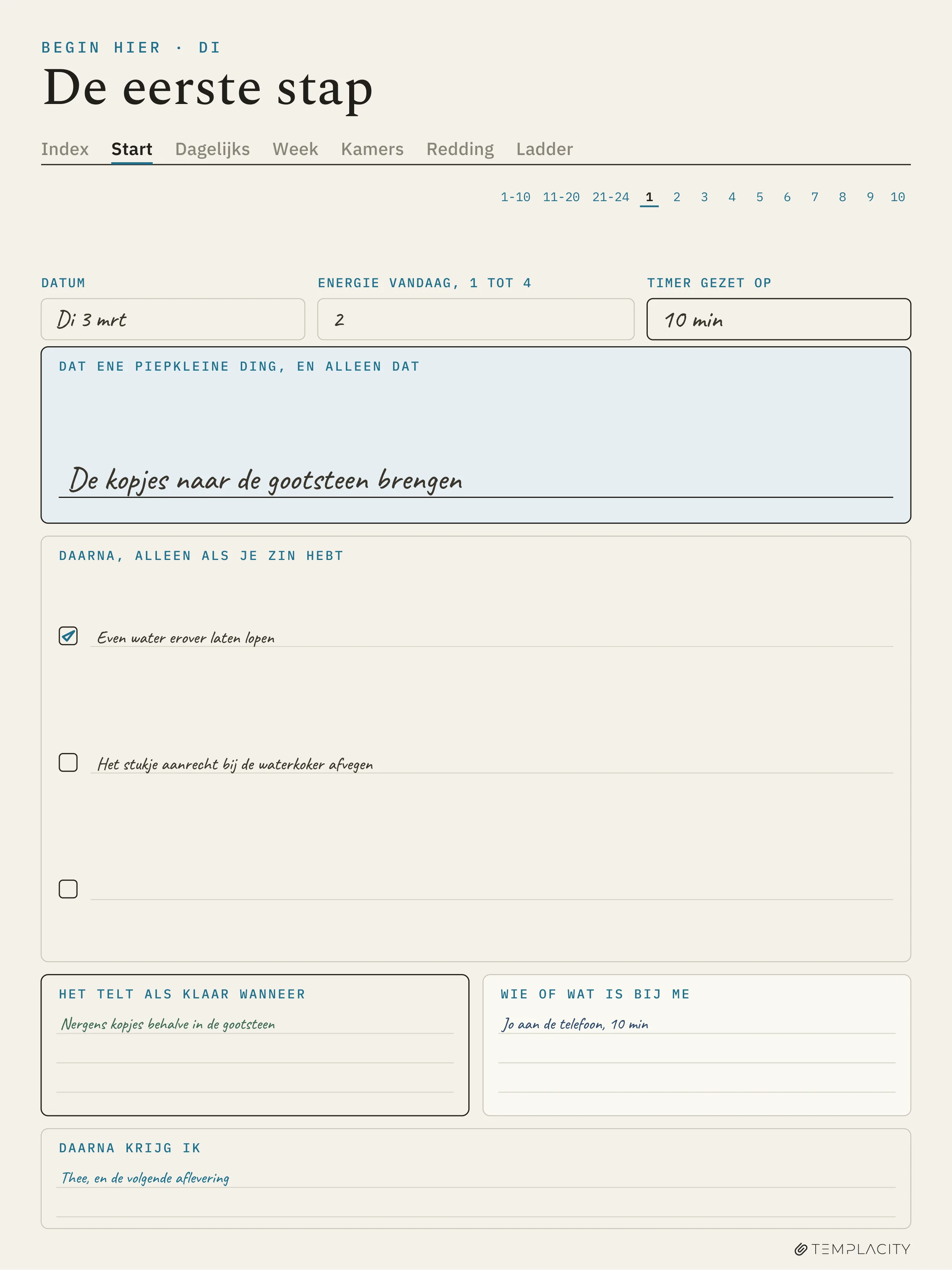 The Planner · ADHD-schoonmaakplanner reMarkable Paper Pro pagina 1