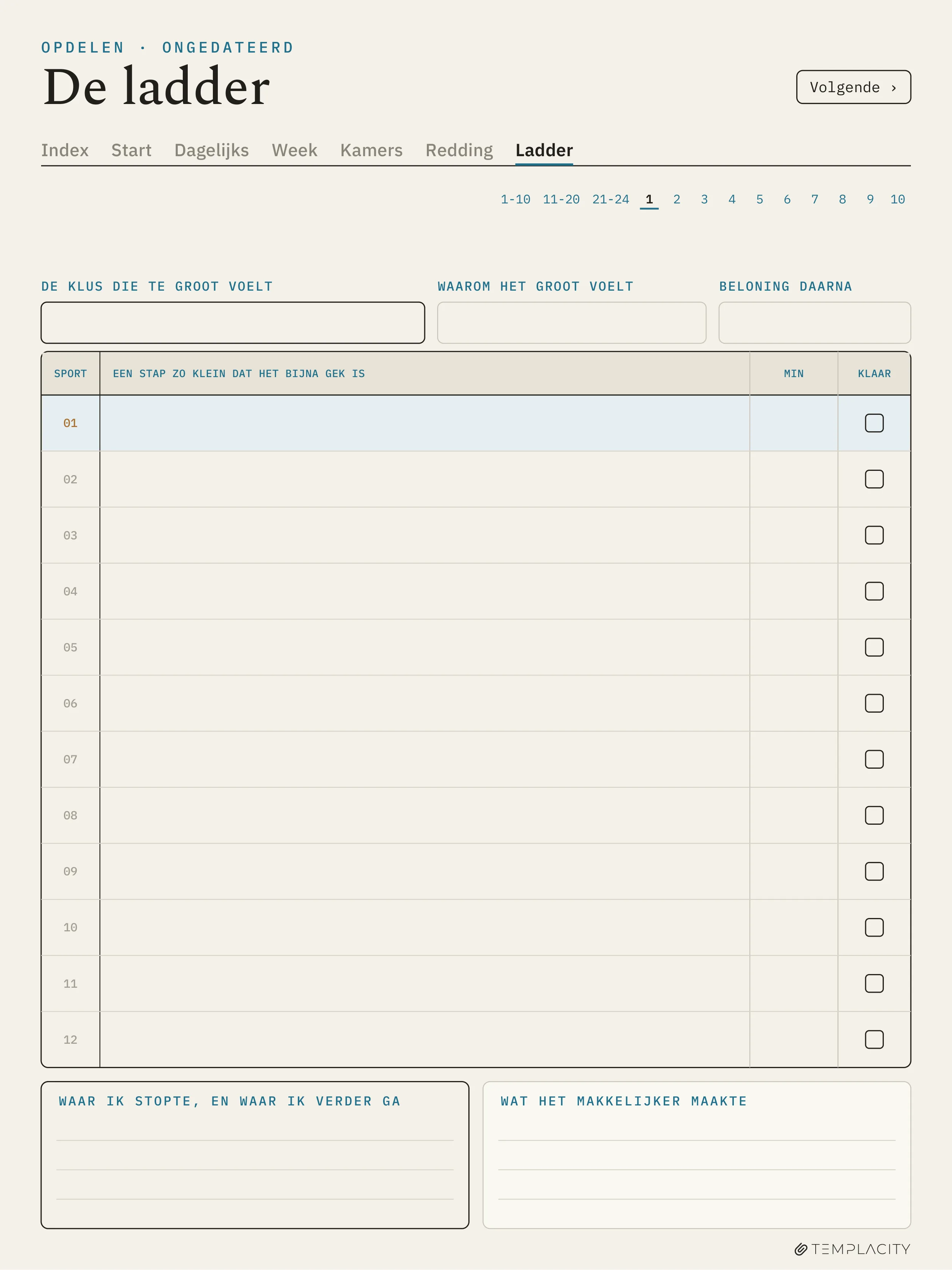 The Planner · ADHD-schoonmaakplanner reMarkable Paper Pro pagina 10
