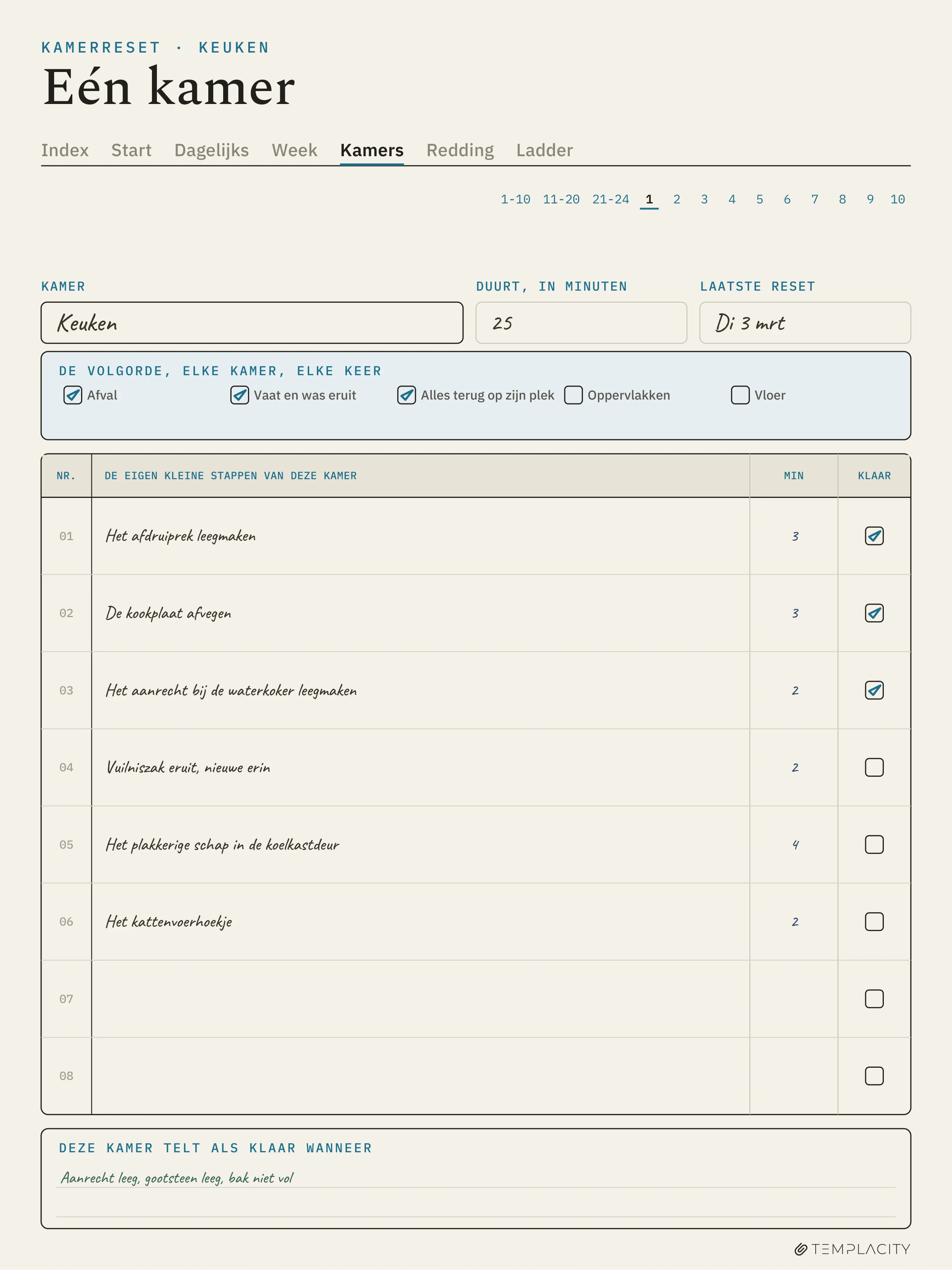 The Planner · ADHD-schoonmaakplanner reMarkable Paper Pro pagina 3