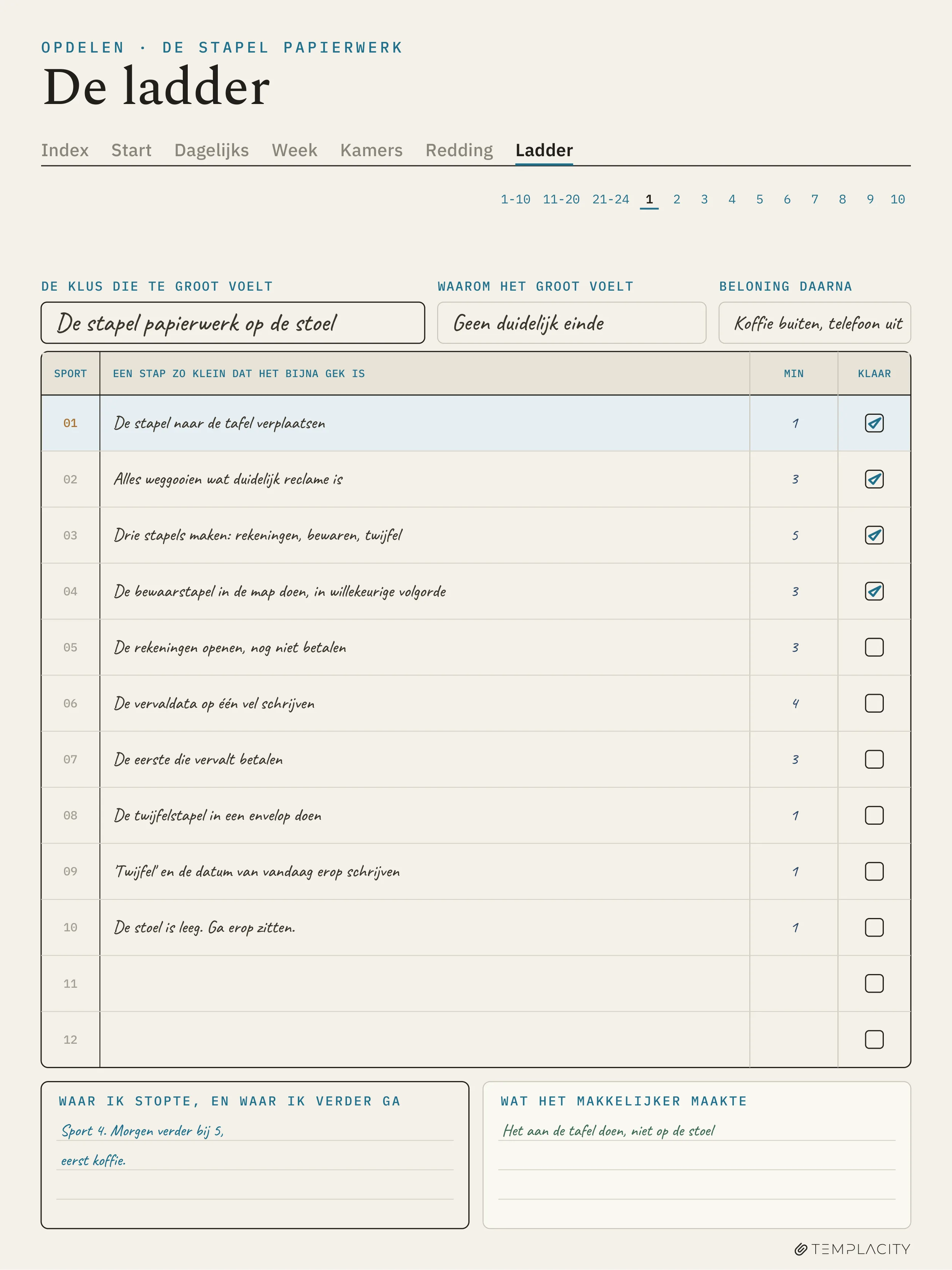 The Planner · ADHD-schoonmaakplanner reMarkable Paper Pro pagina 5