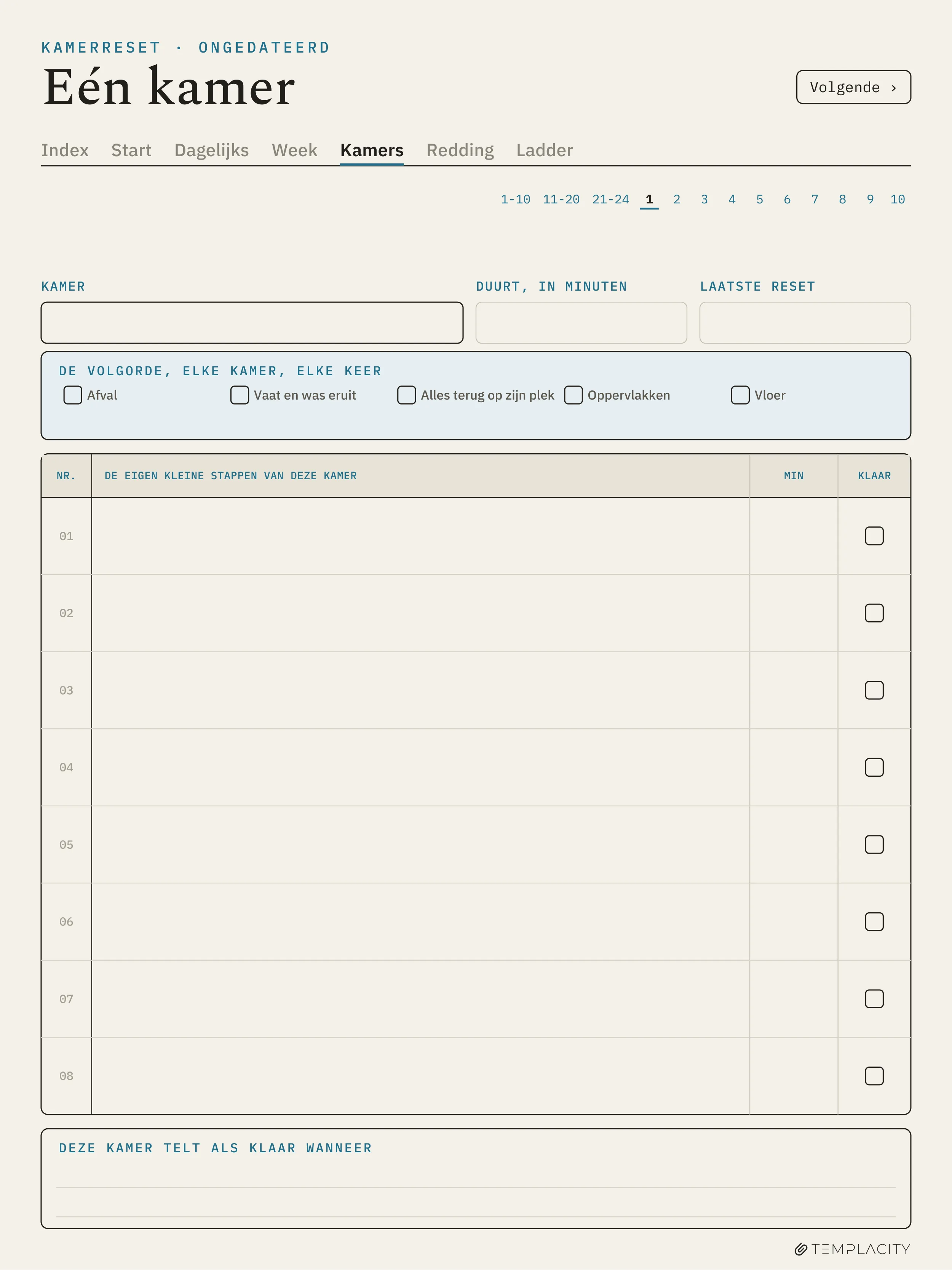 The Planner · ADHD-schoonmaakplanner reMarkable Paper Pro pagina 8