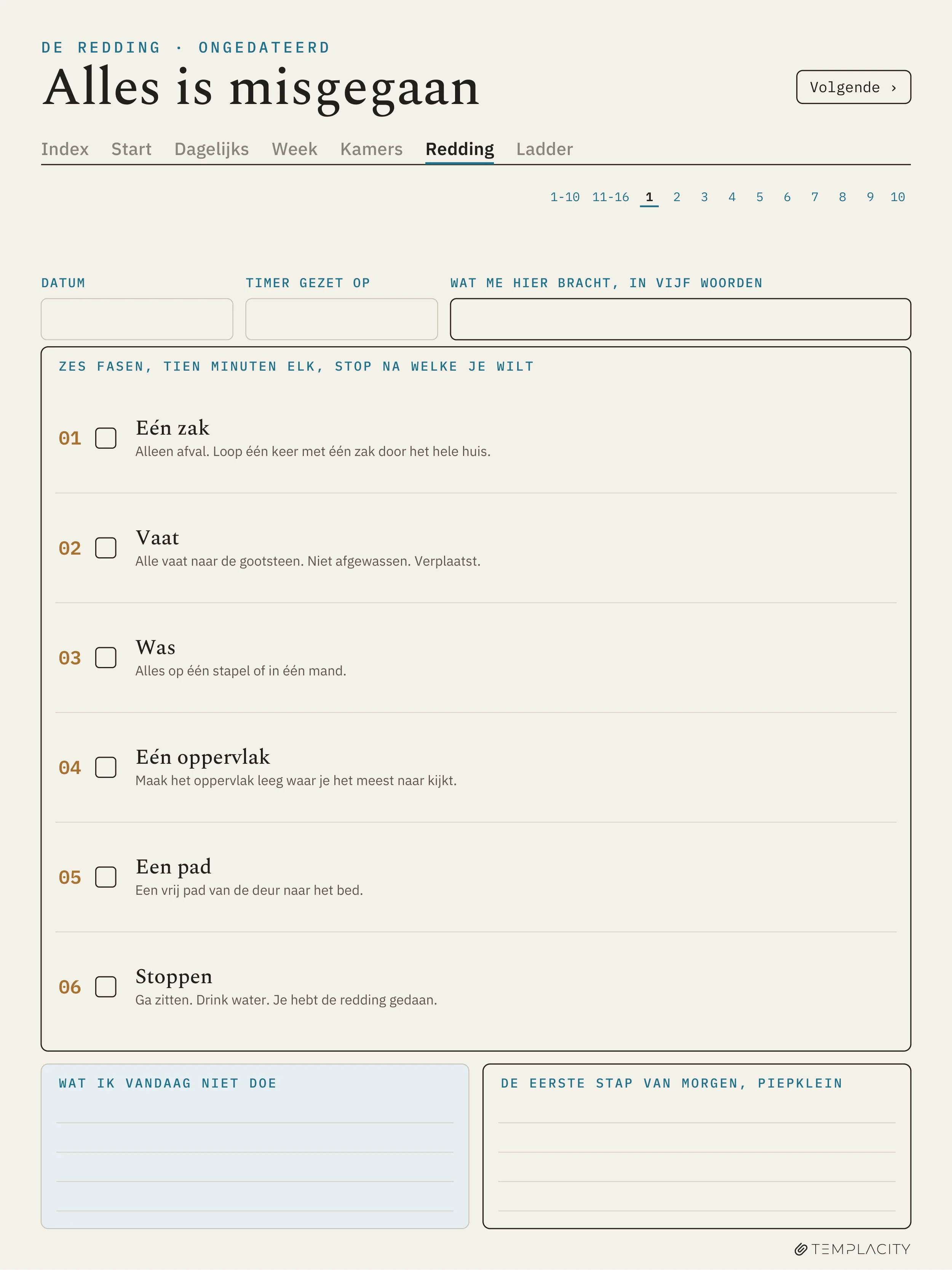 The Planner · ADHD-schoonmaakplanner reMarkable Paper Pro pagina 9