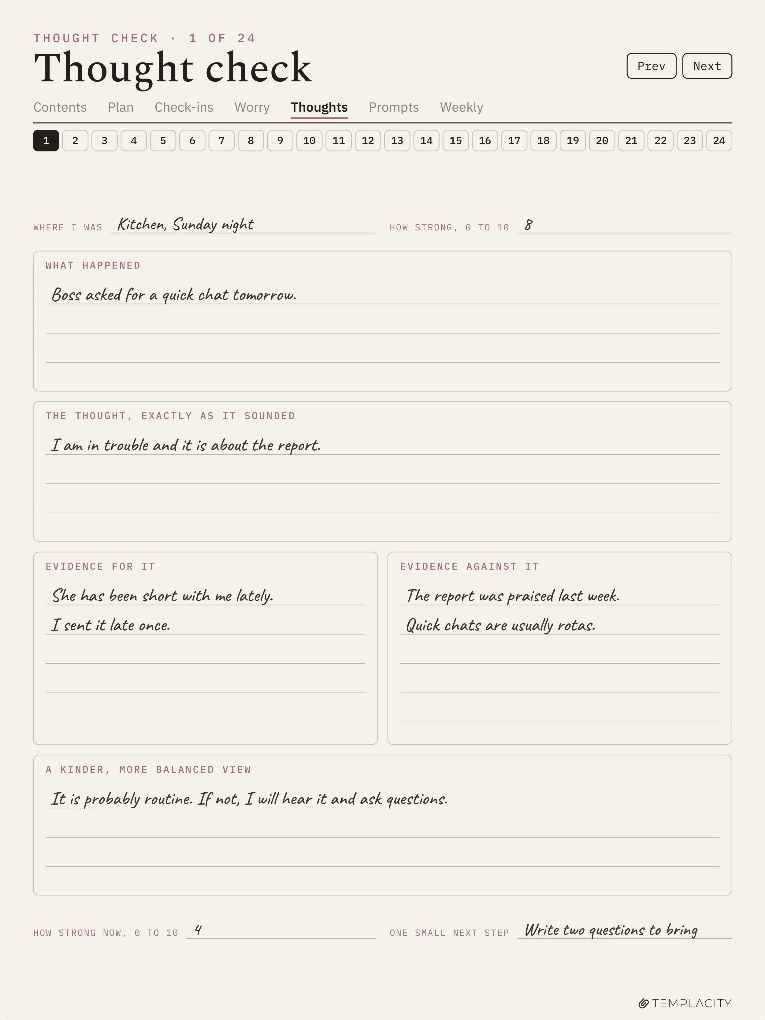 The Anxiety Journal reMarkable Paper Pro page 2