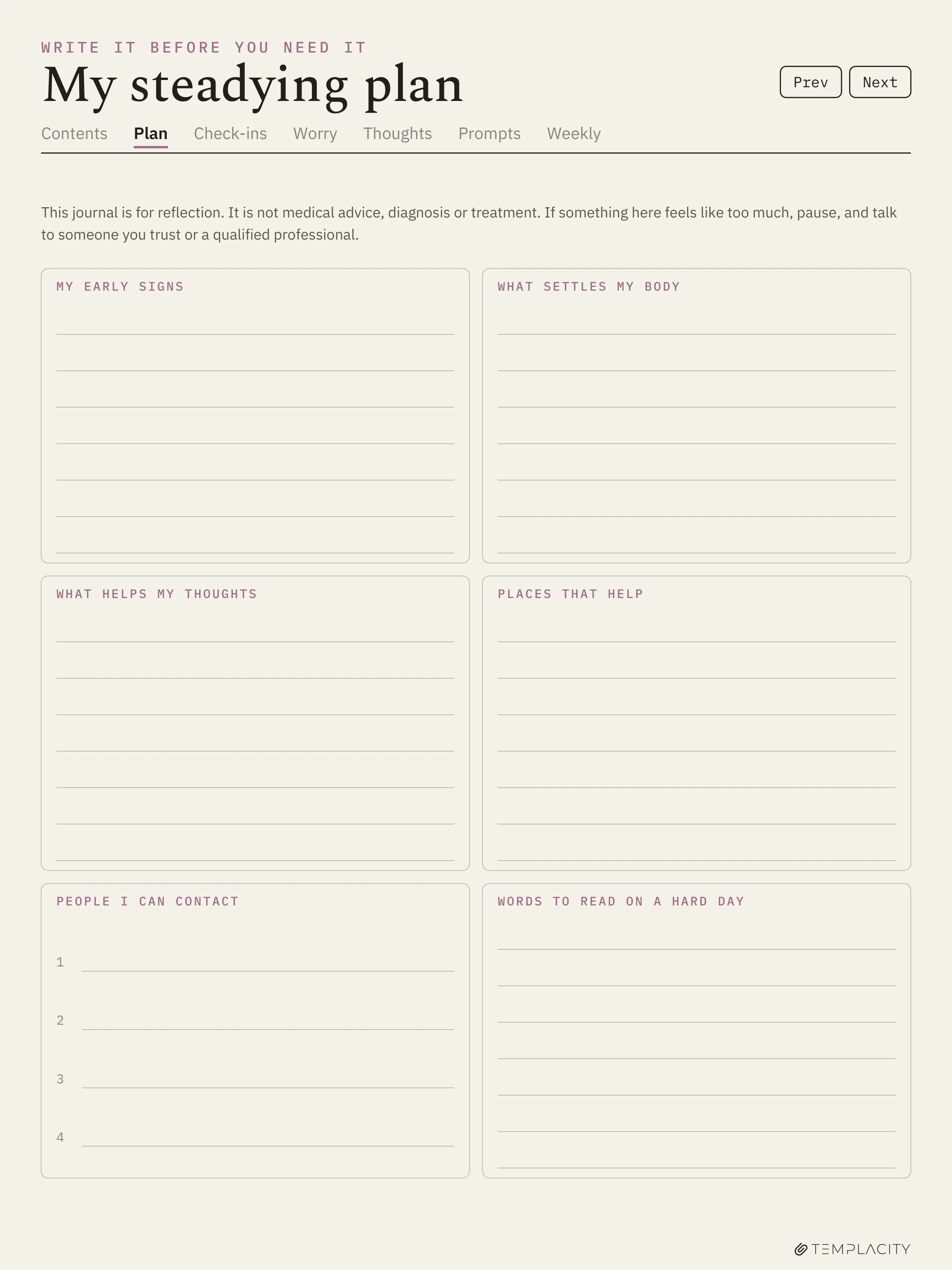 The Anxiety Journal reMarkable Paper Pro page 4