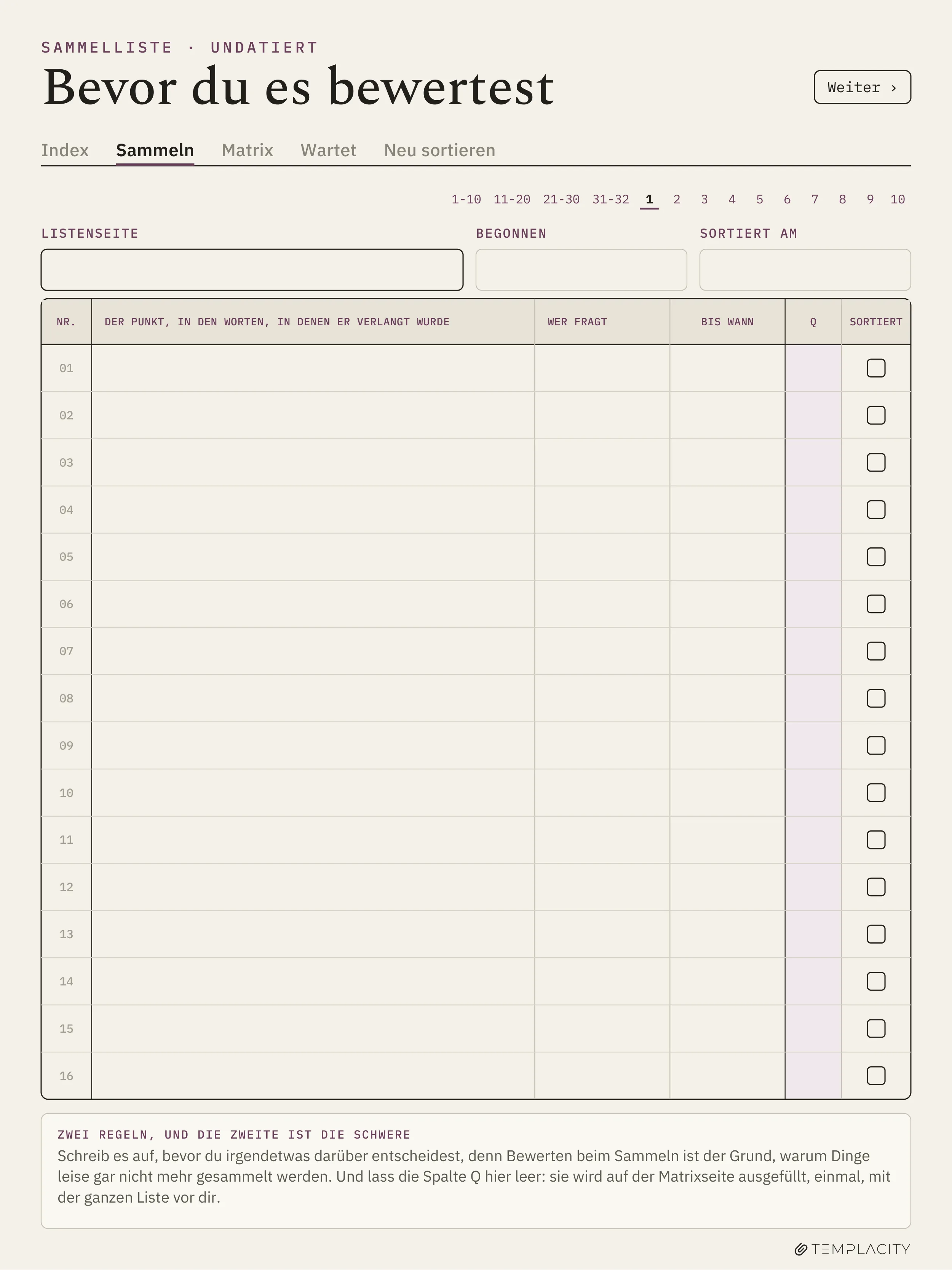 The Planner · Eisenhower-Matrix reMarkable Paper Pro Seite 7