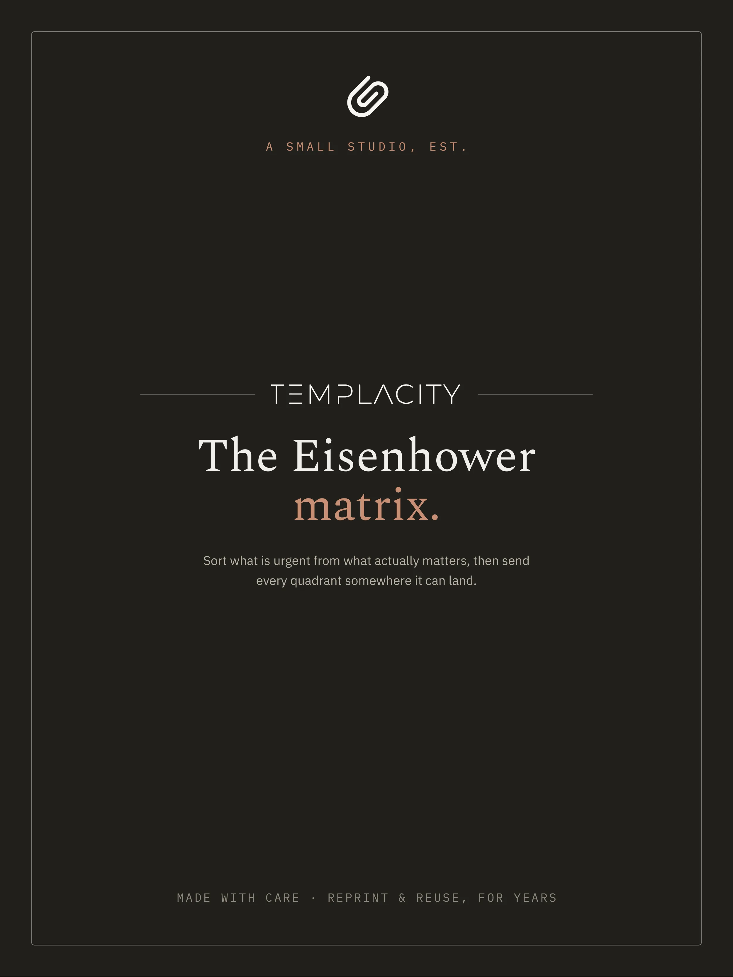The Planner · Eisenhower Matrix reMarkable Paper Pro page 5