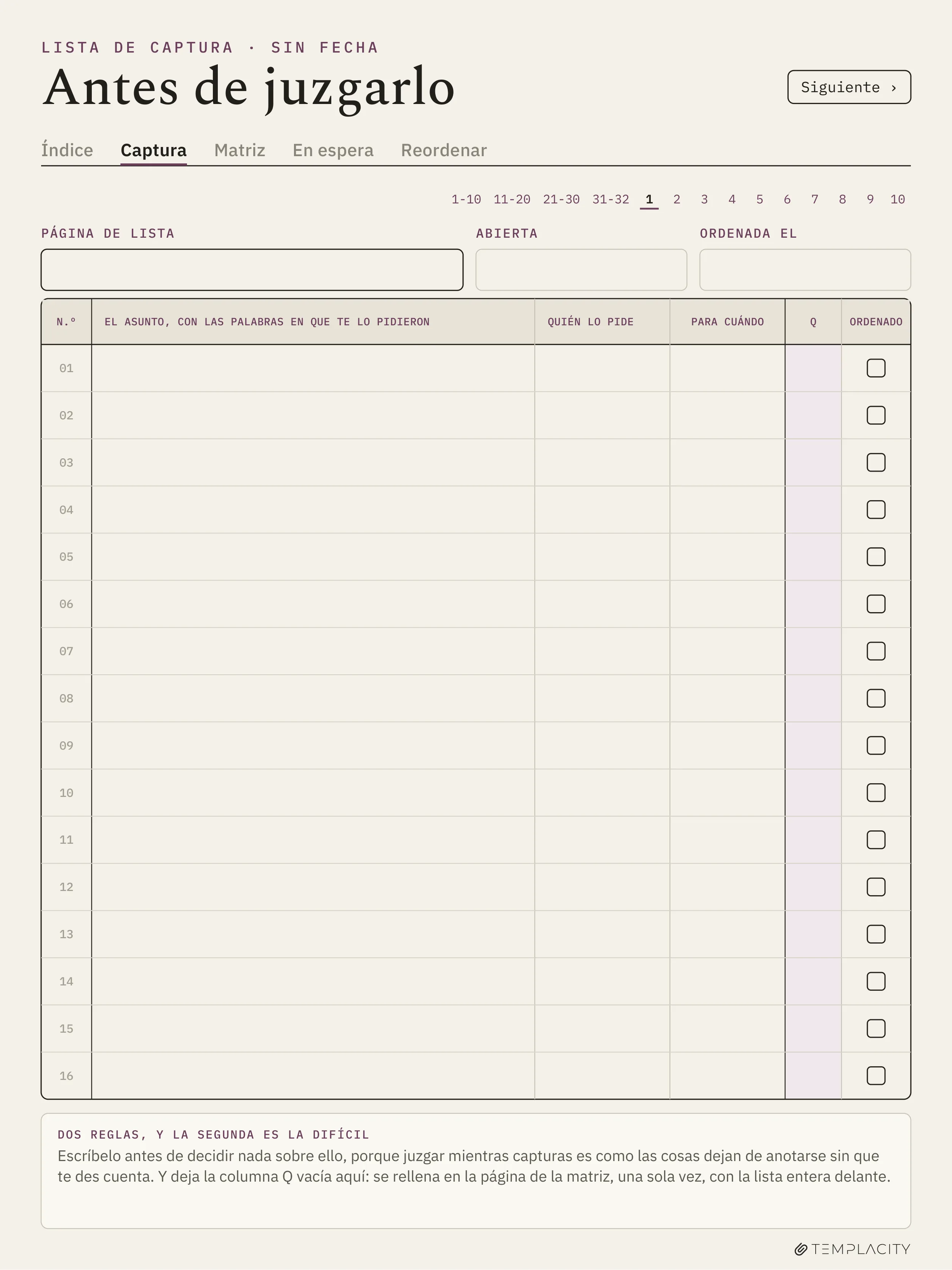 The Planner · Matriz de Eisenhower reMarkable Paper Pro página 7