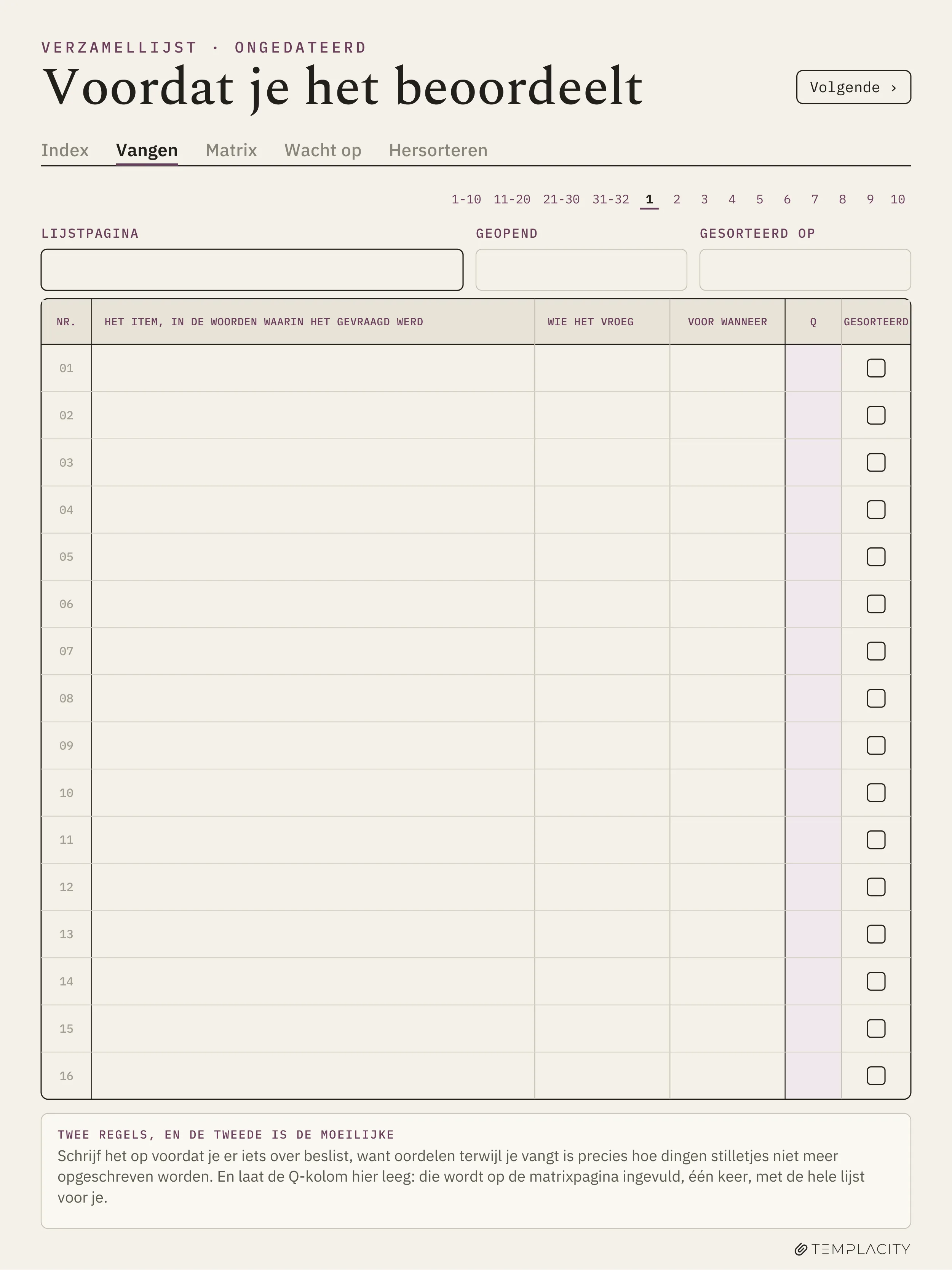 The Planner · Eisenhower Matrix reMarkable Paper Pro pagina 7