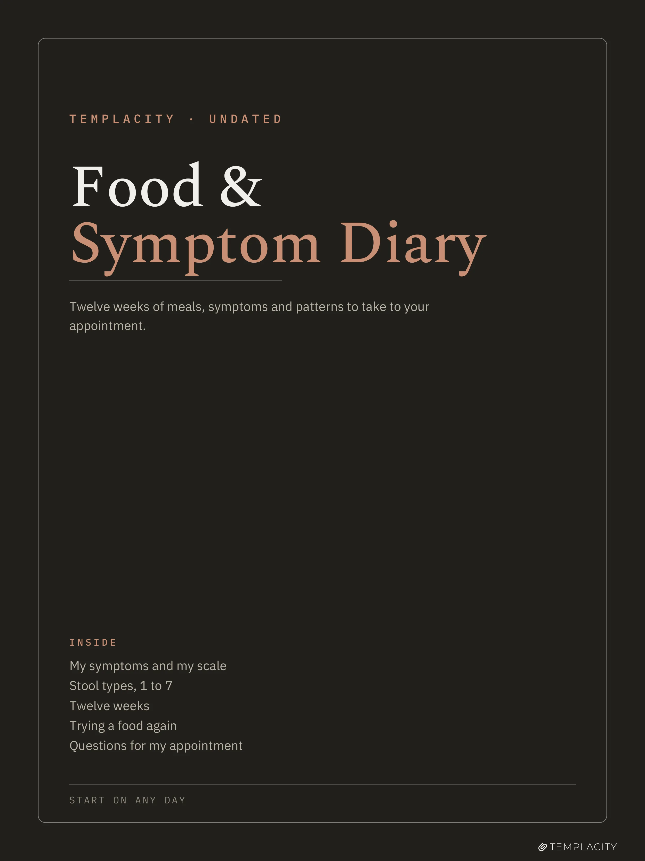 The Food & Symptom Diary reMarkable Paper Pro Seite 2