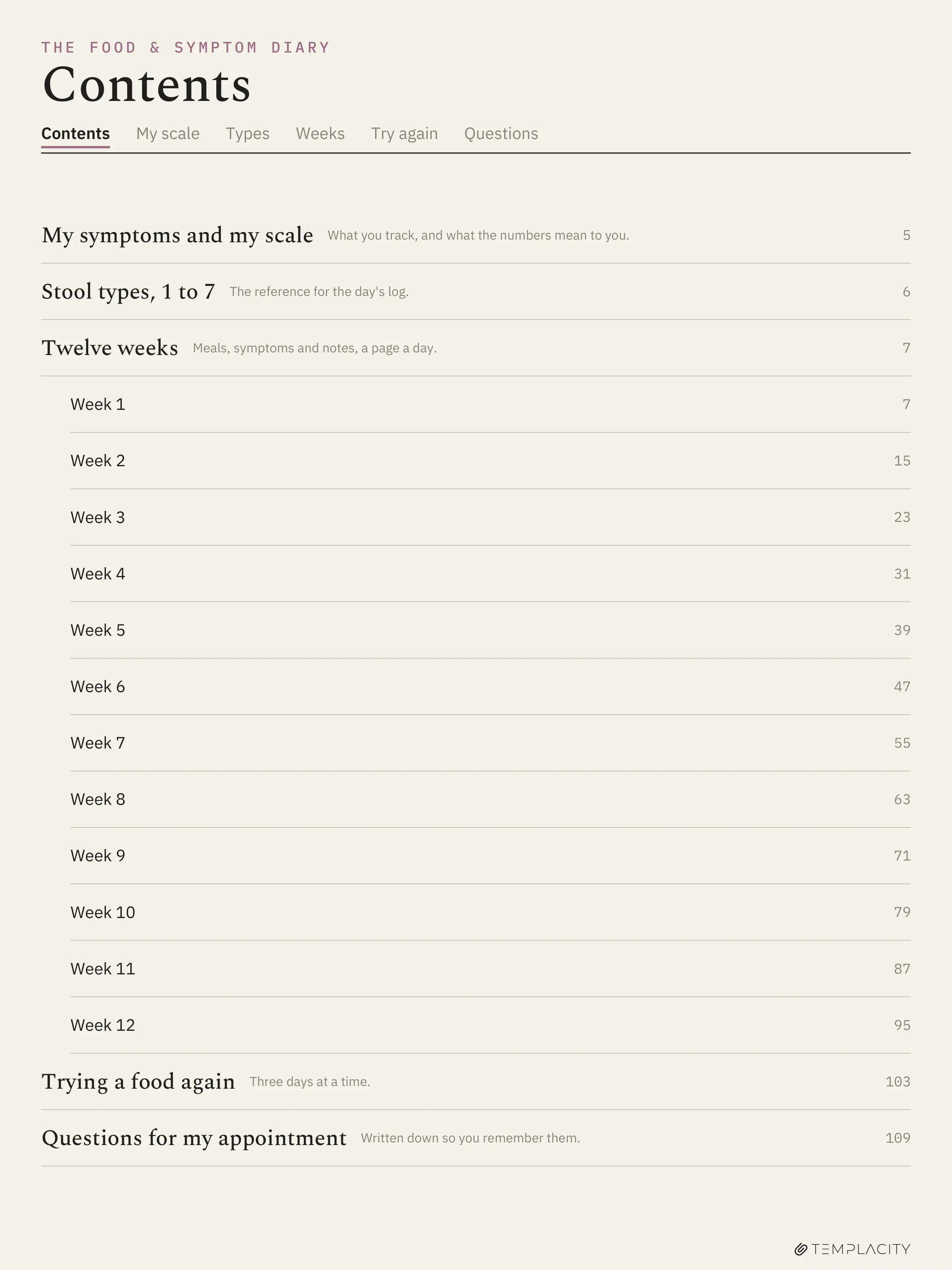 The Food & Symptom Diary reMarkable Paper Pro Seite 5