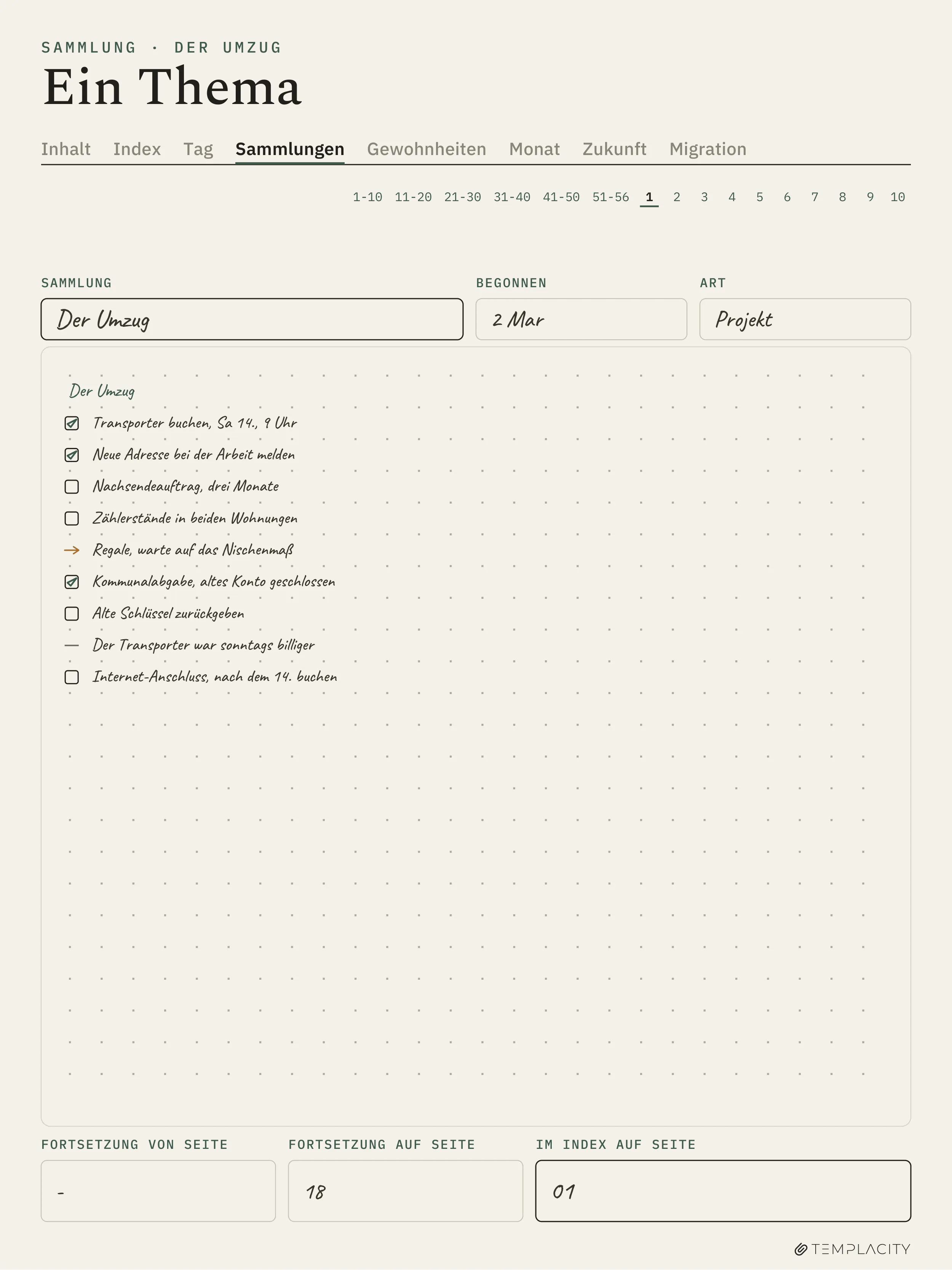 The Planner · Logbuch-System reMarkable Paper Pro Seite 2