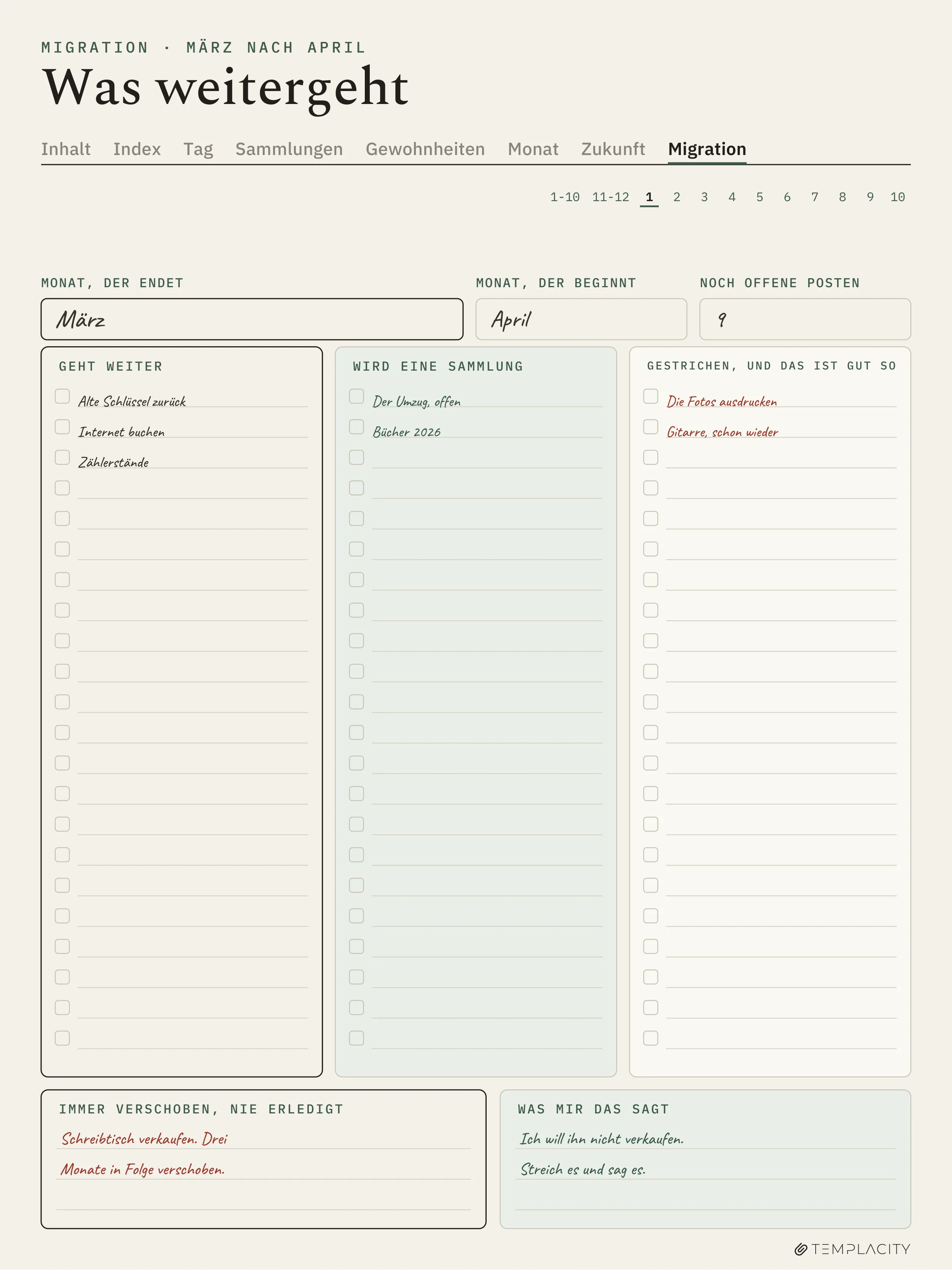 The Planner · Logbuch-System reMarkable Paper Pro Seite 3