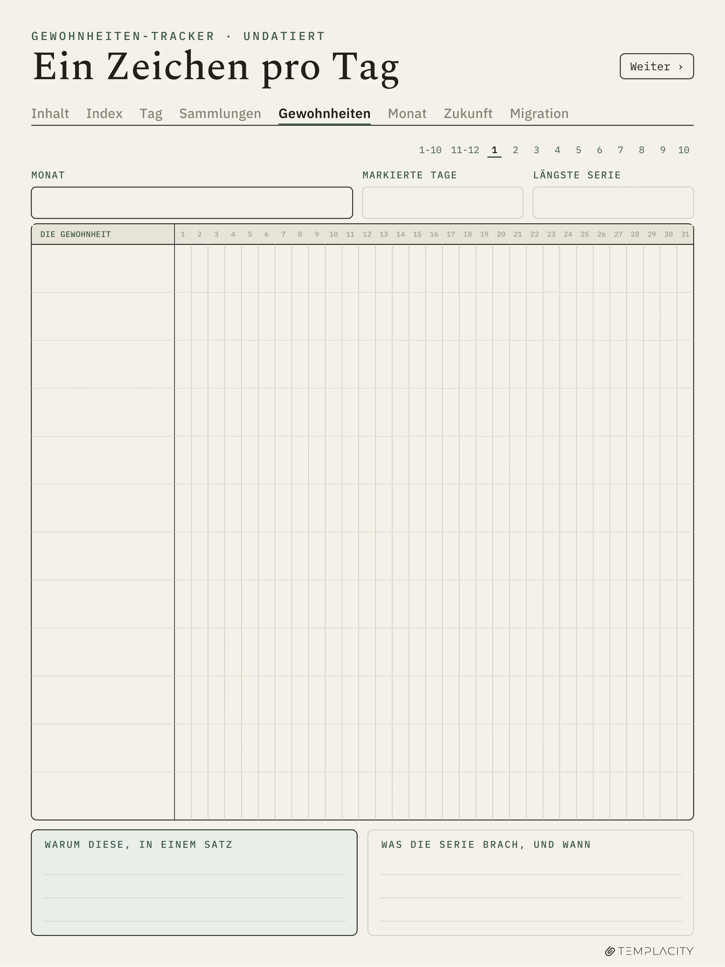 The Planner · Logbuch-System reMarkable Paper Pro Seite 9