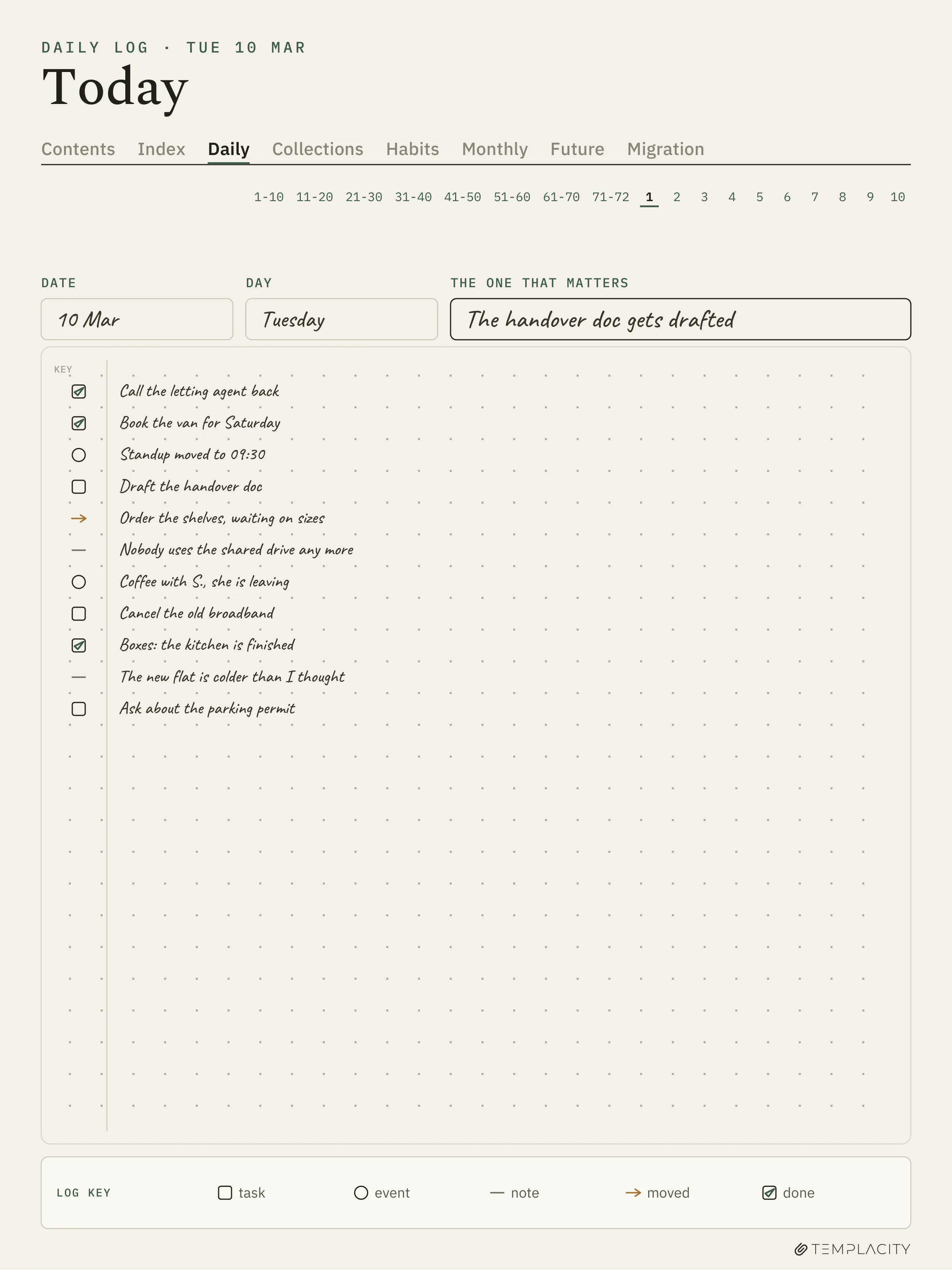 The Planner · Logbook System reMarkable Paper Pro page 1