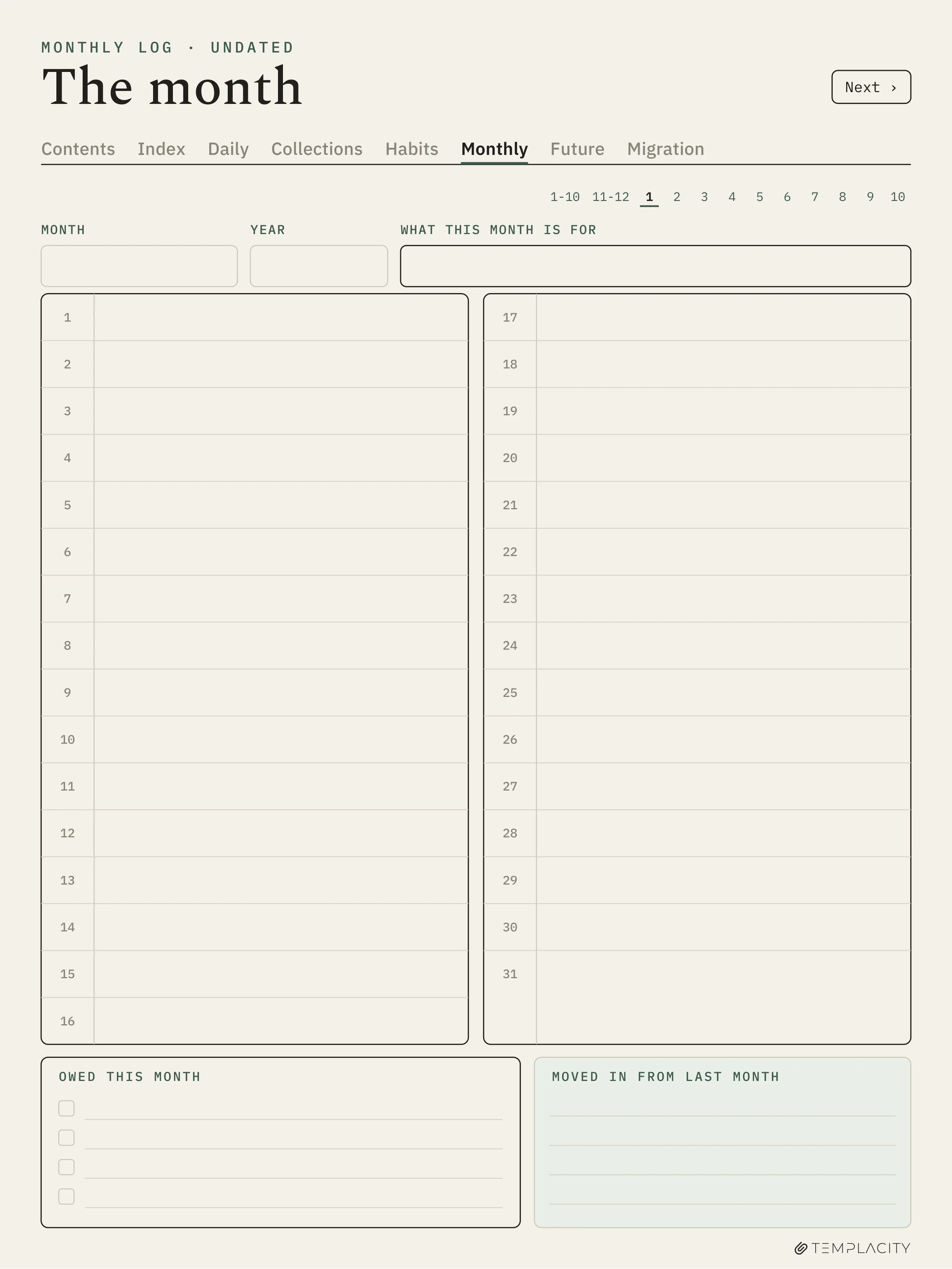 The Planner · Logbook System reMarkable Paper Pro page 10