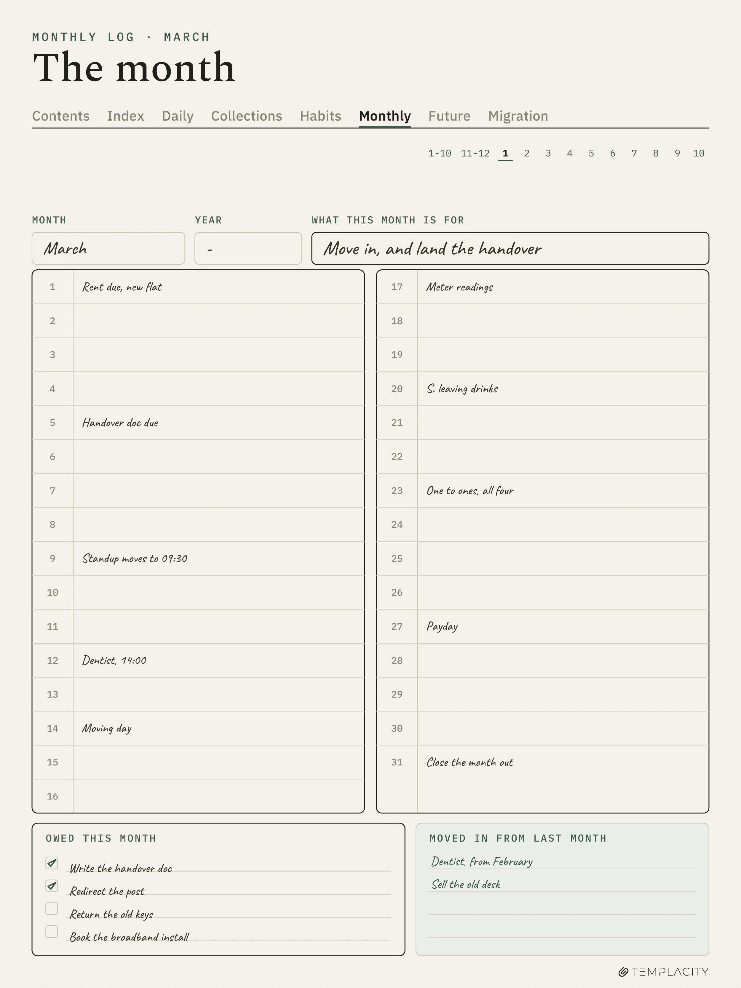The Planner · Logbook System reMarkable Paper Pro page 5