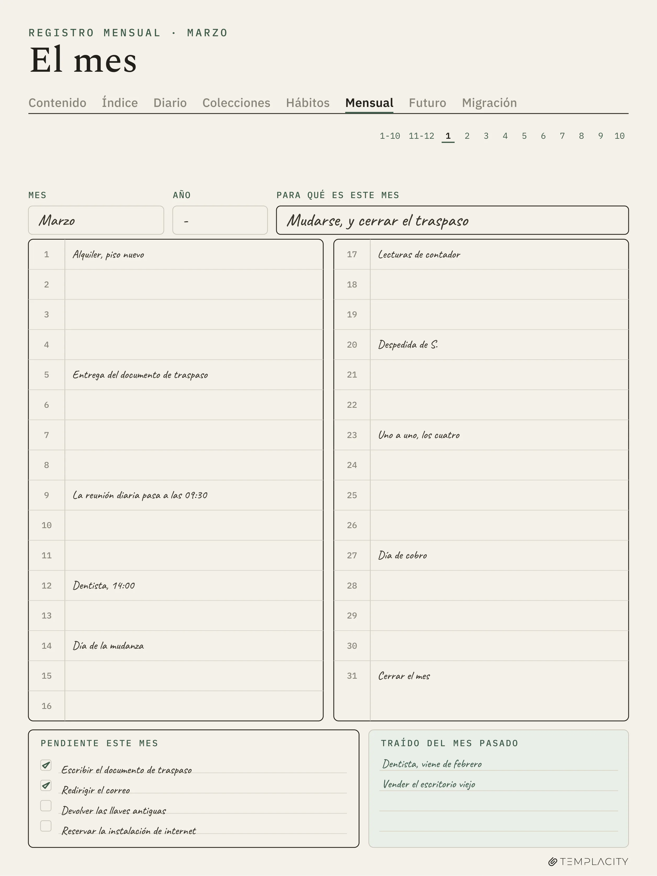 The Planner · Logbook System reMarkable Paper Pro página 5