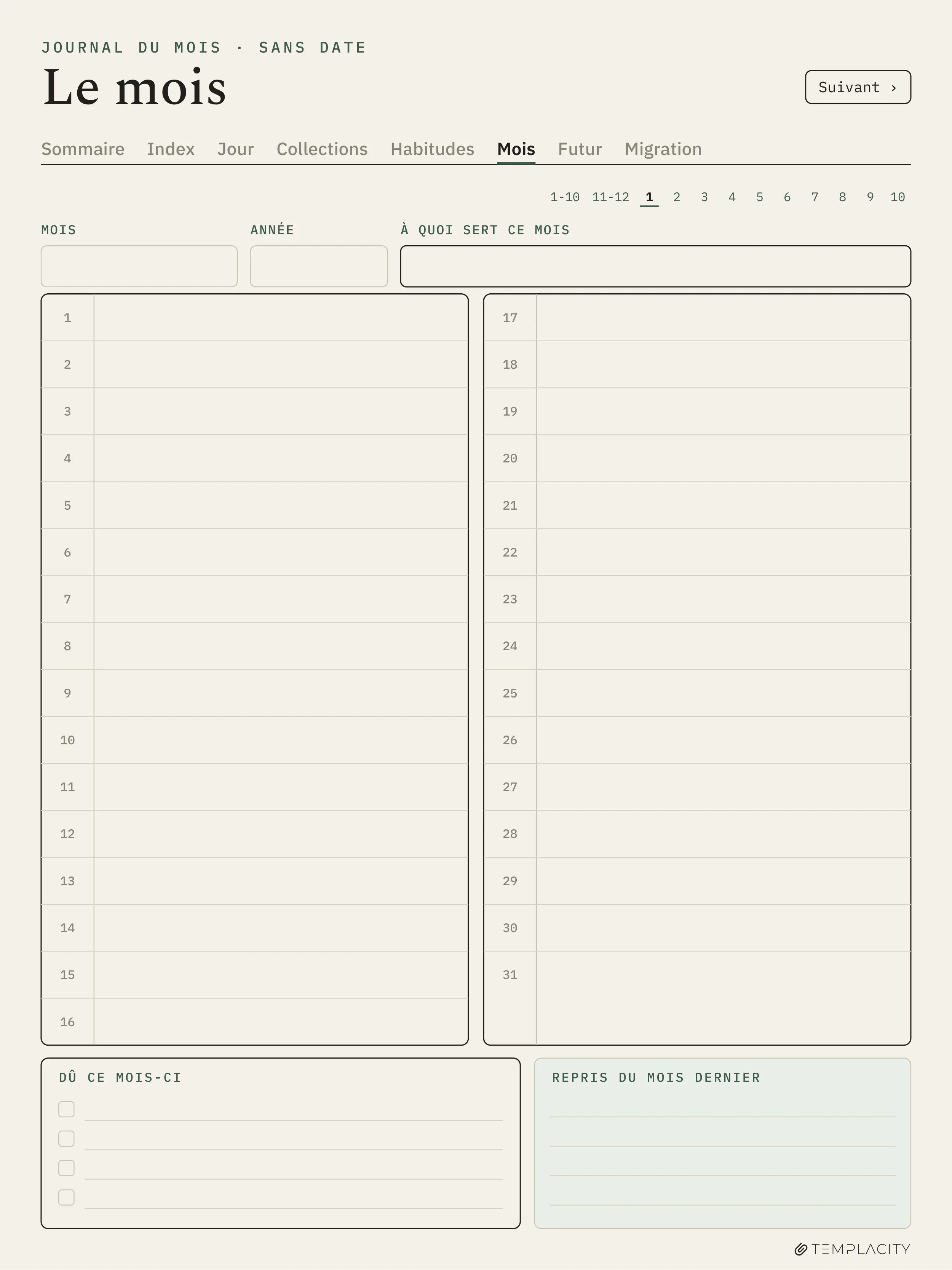The Planner · Logbook System reMarkable Paper Pro page 10
