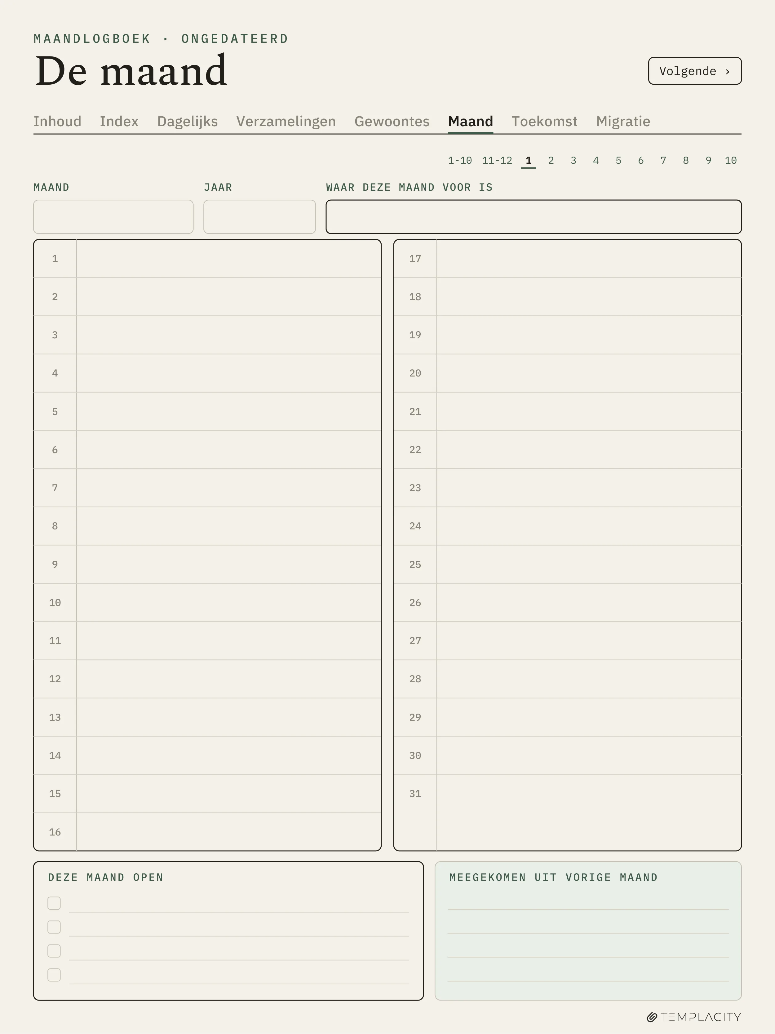 The Planner · Logbook System reMarkable Paper Pro pagina 10