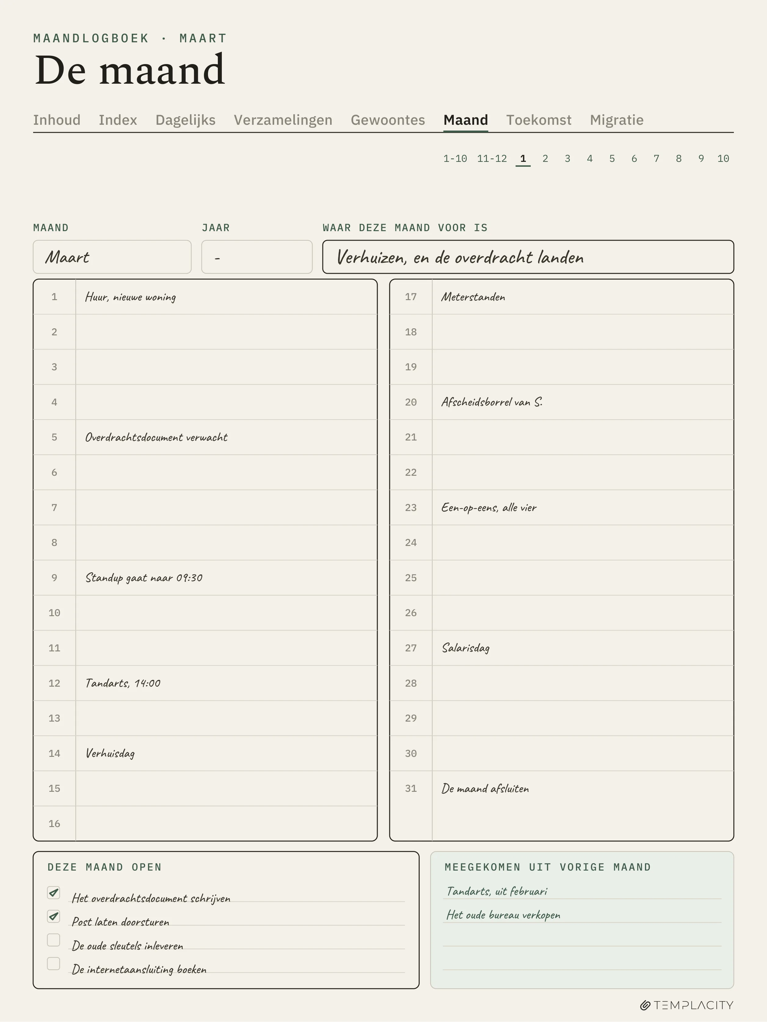 The Planner · Logbook System reMarkable Paper Pro pagina 5