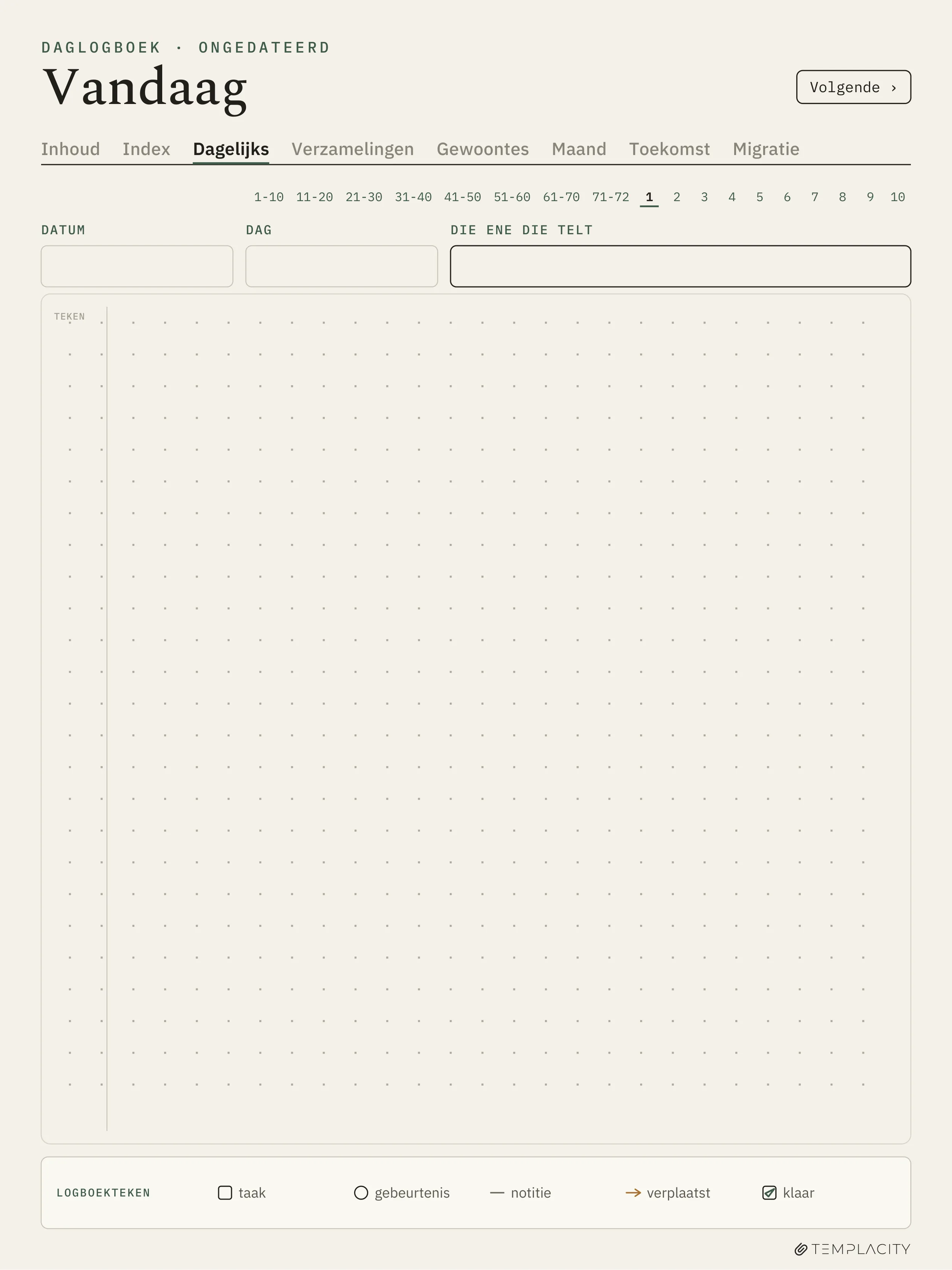 The Planner · Logbook System reMarkable Paper Pro pagina 6