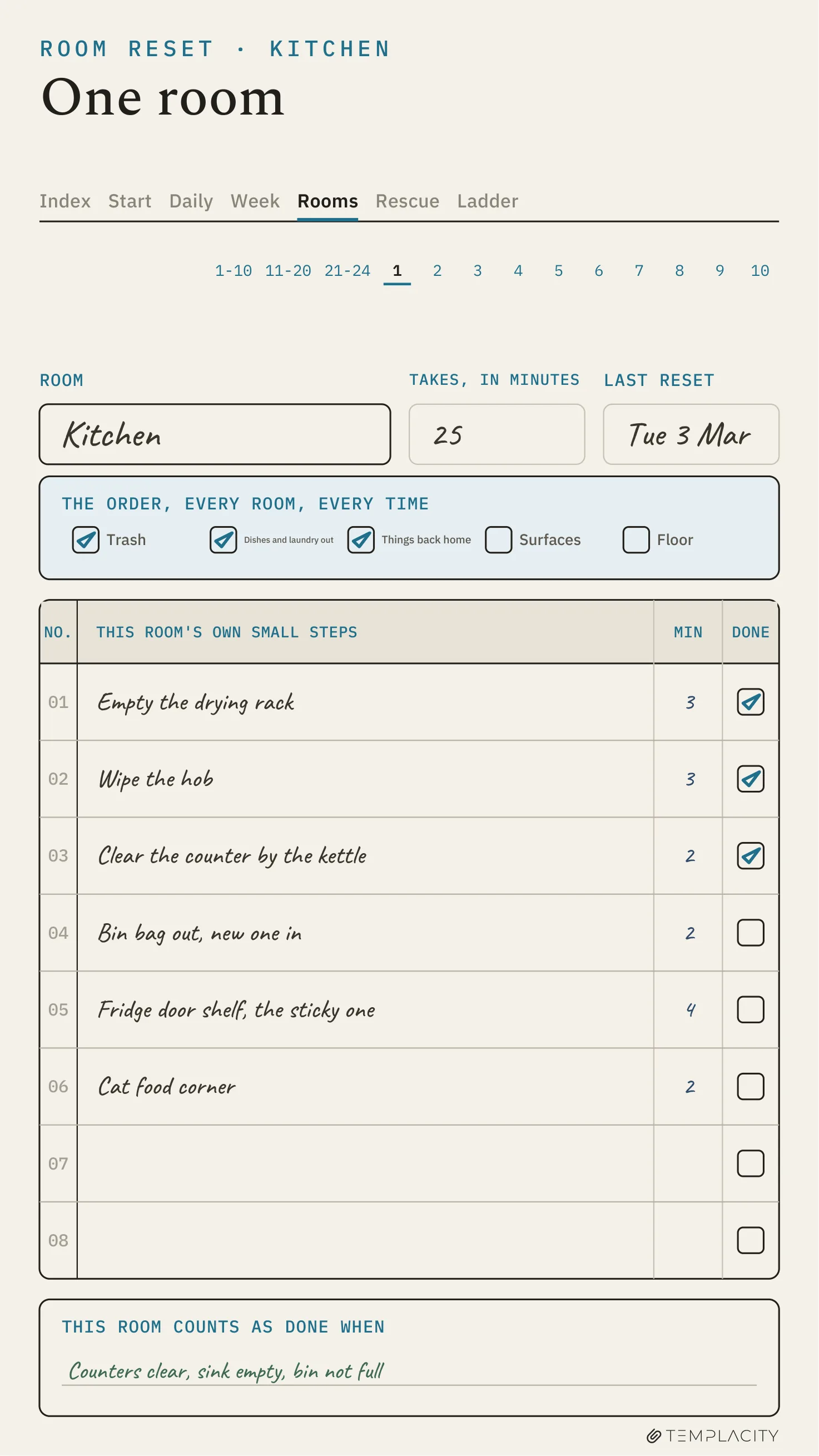 The Planner · ADHD Cleaning Planner reMarkable Paper Pro Move page 3