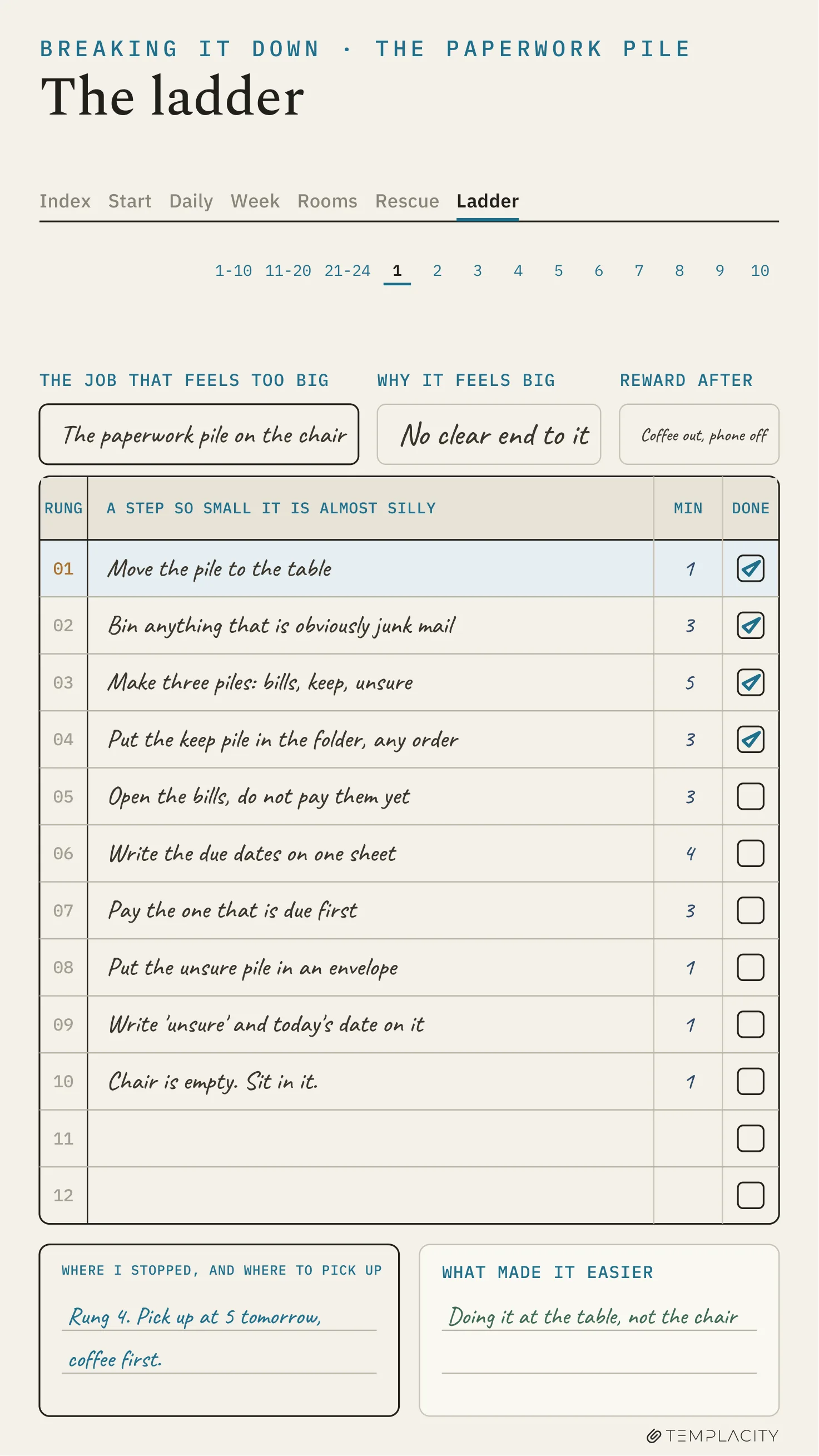 The Planner · ADHD Cleaning Planner reMarkable Paper Pro Move page 5