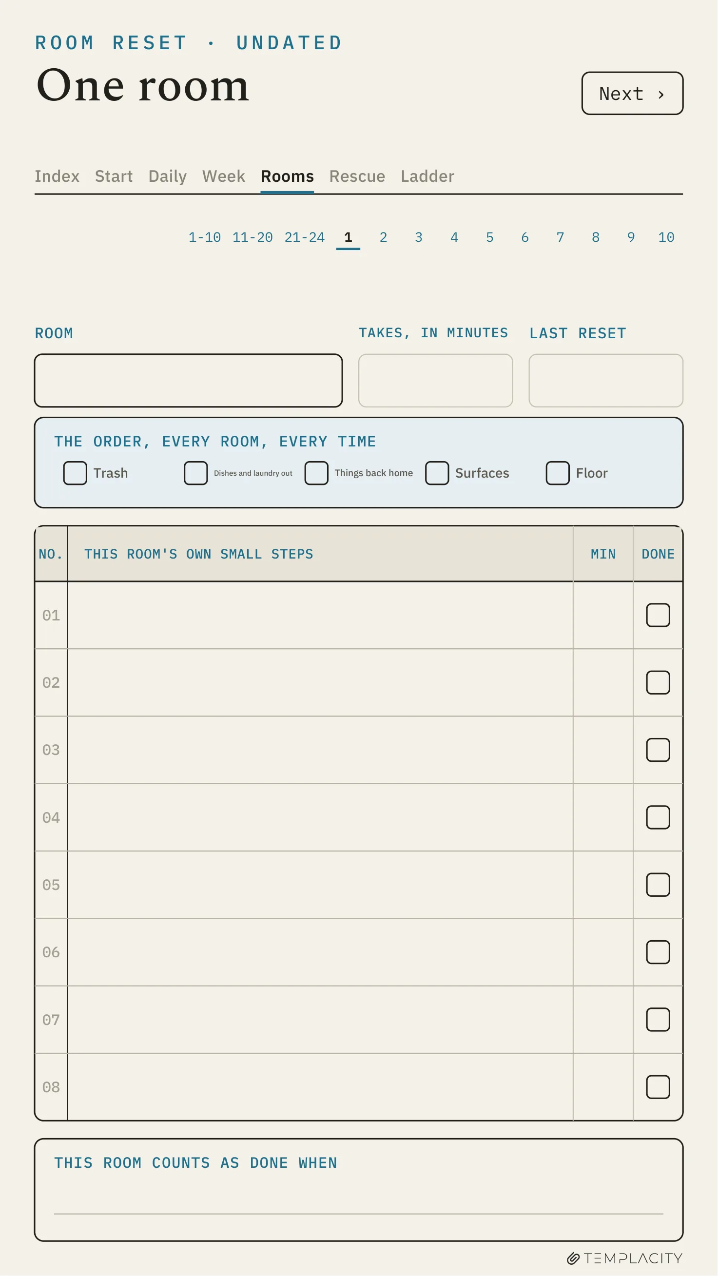 The Planner · ADHD Cleaning Planner reMarkable Paper Pro Move page 8
