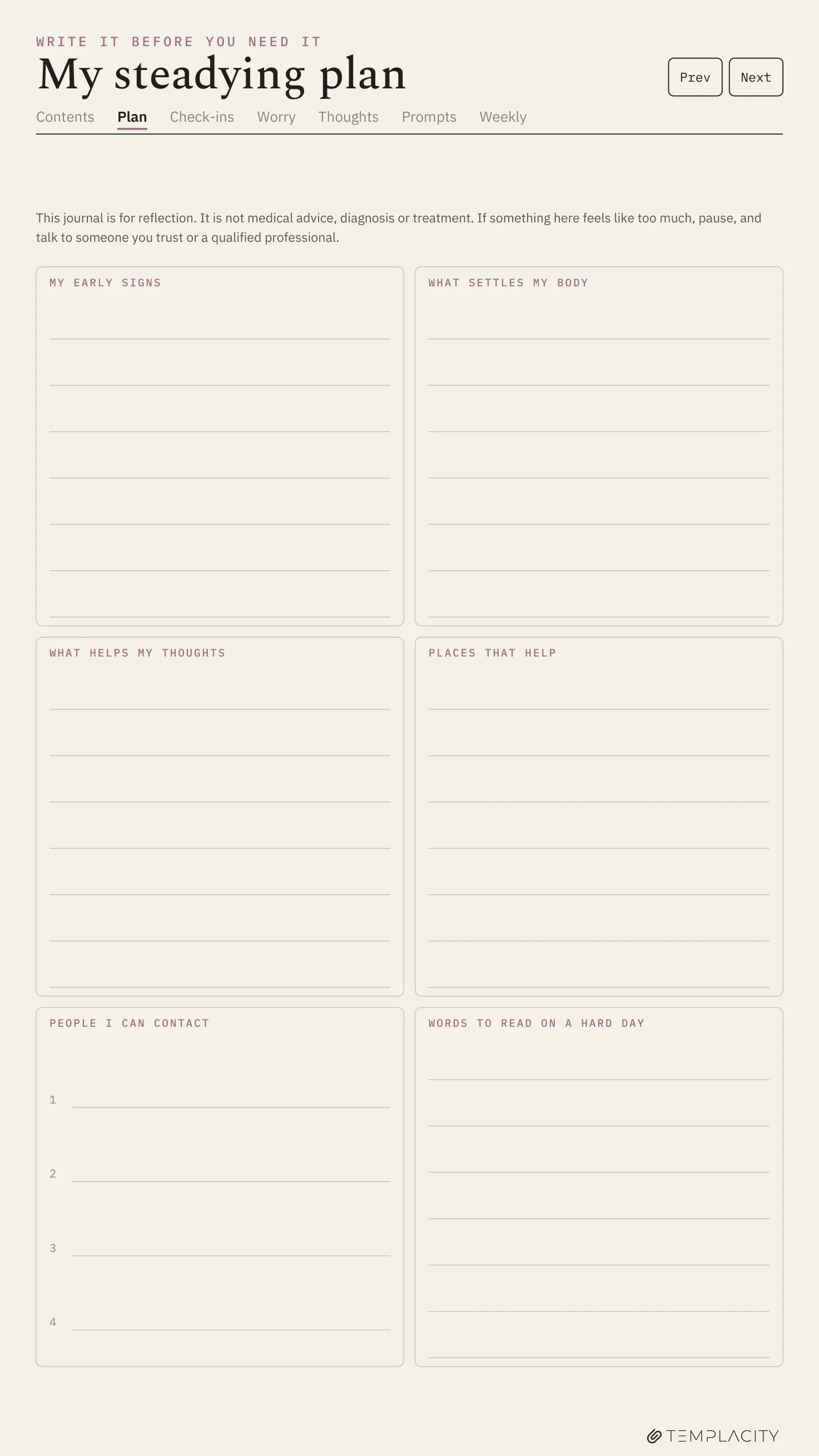 The Anxiety Journal reMarkable Paper Pro Move page 4