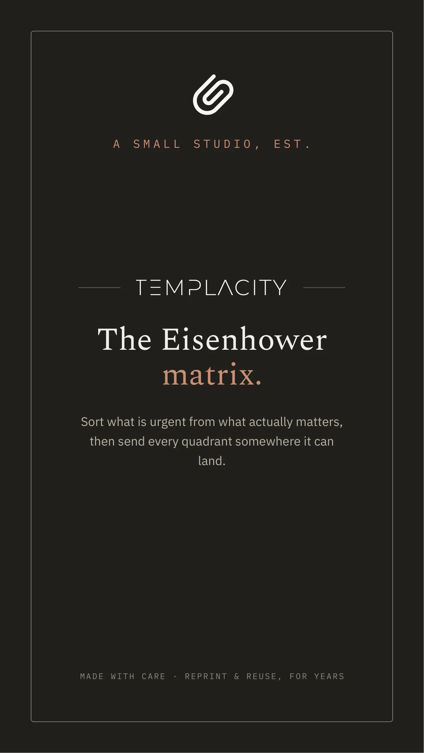 The Planner · Eisenhower Matrix reMarkable Paper Pro Move page 5