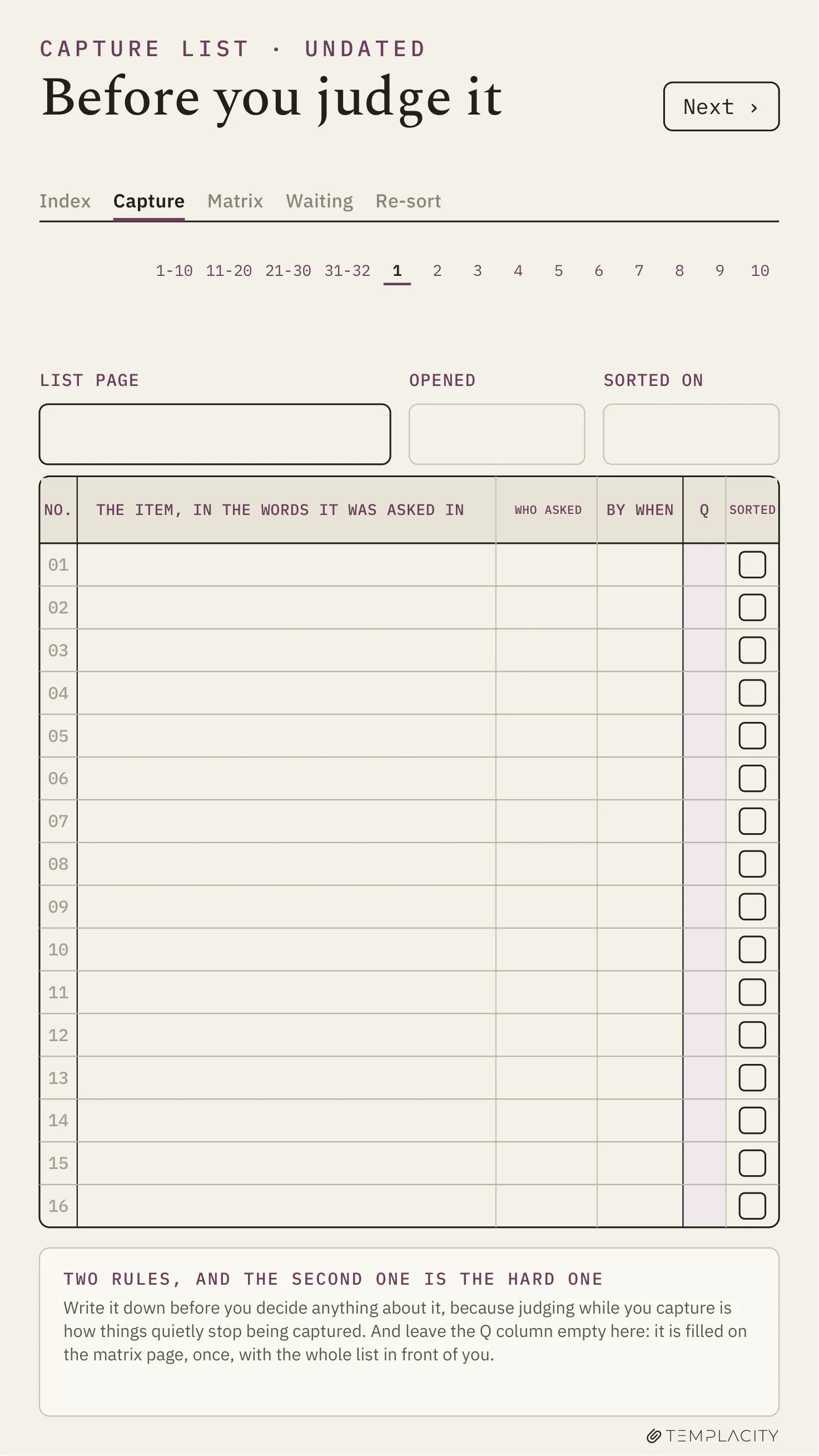 The Planner · Eisenhower Matrix reMarkable Paper Pro Move page 7
