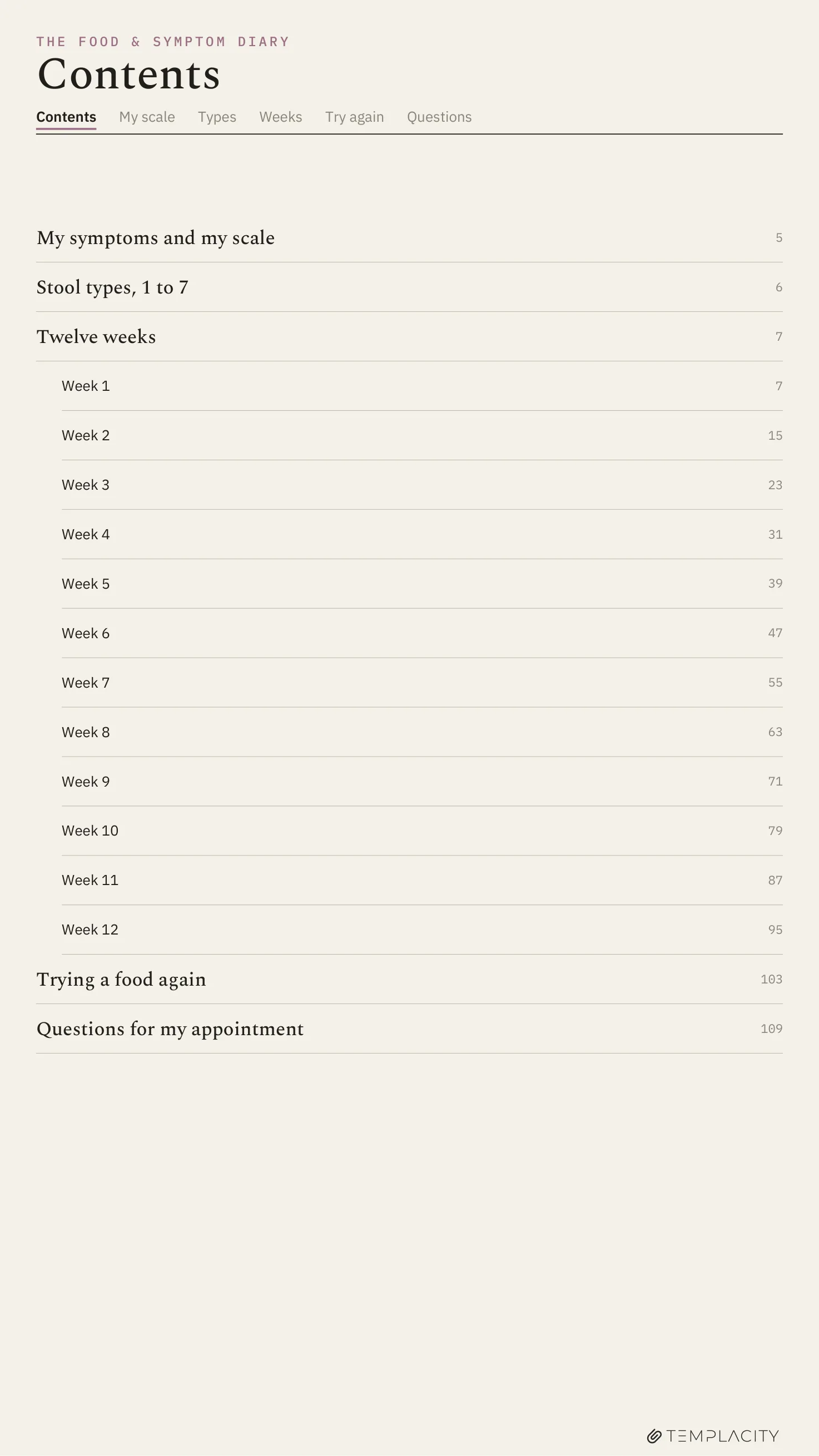 The Food & Symptom Diary reMarkable Paper Pro Move Seite 5