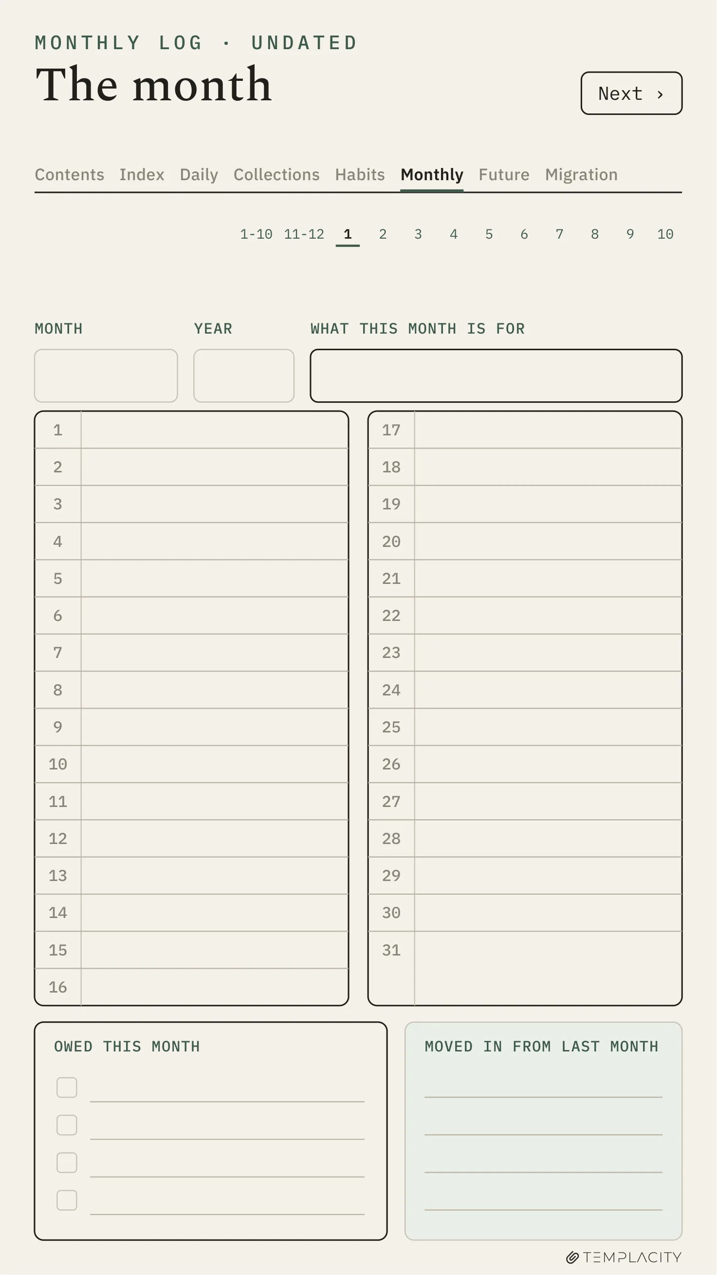 The Planner · Logbook System reMarkable Paper Pro Move page 10
