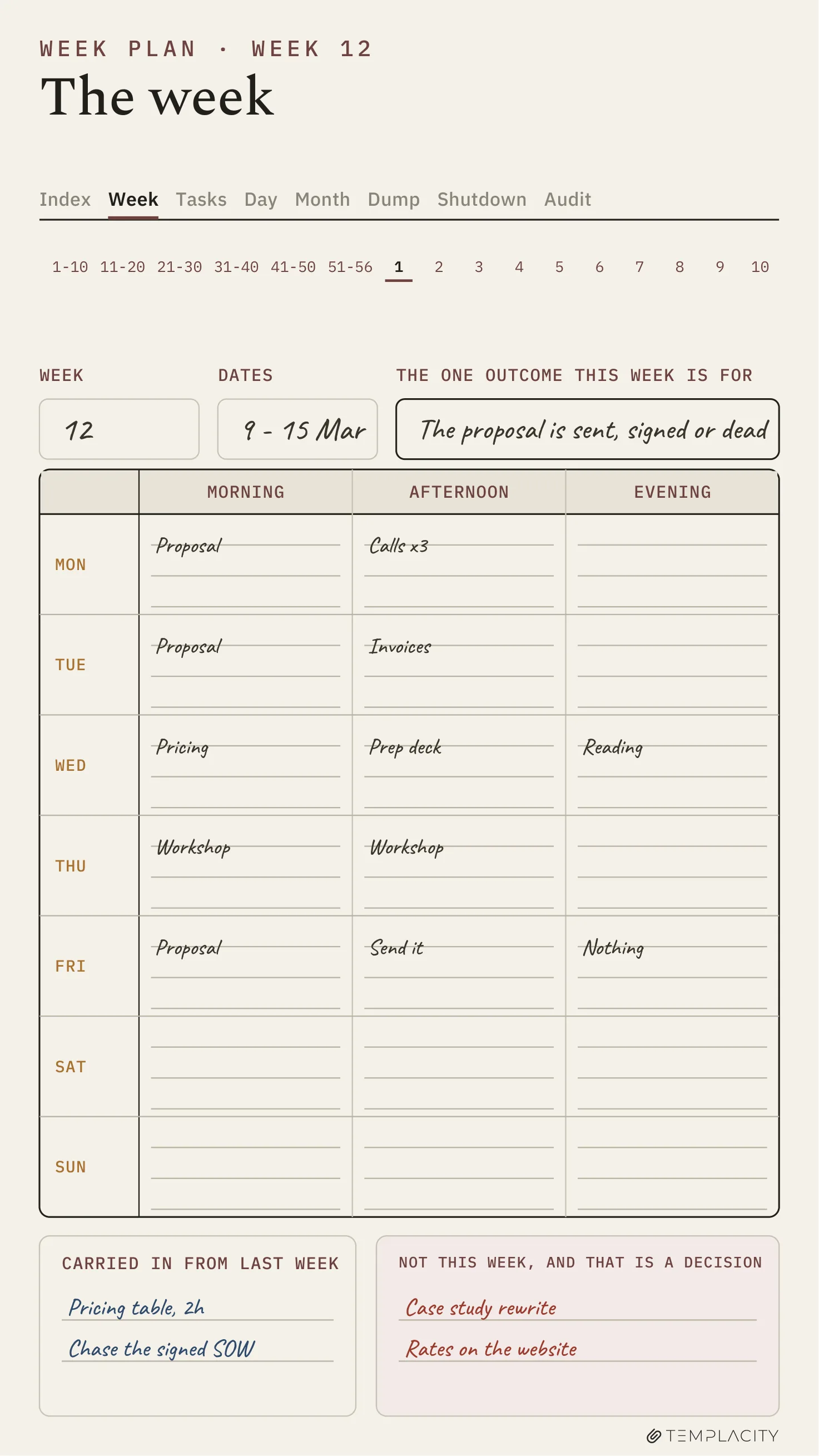 The Planner · Time Block System reMarkable Paper Pro Move page 2