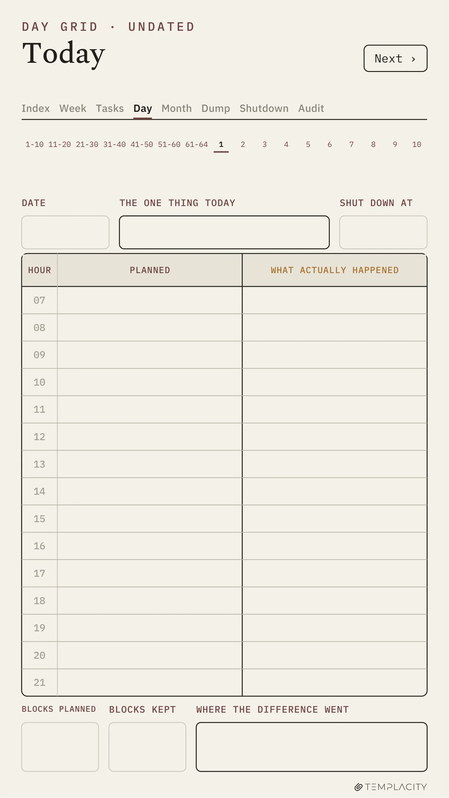 The Planner · Time Block System reMarkable Paper Pro Move page 6