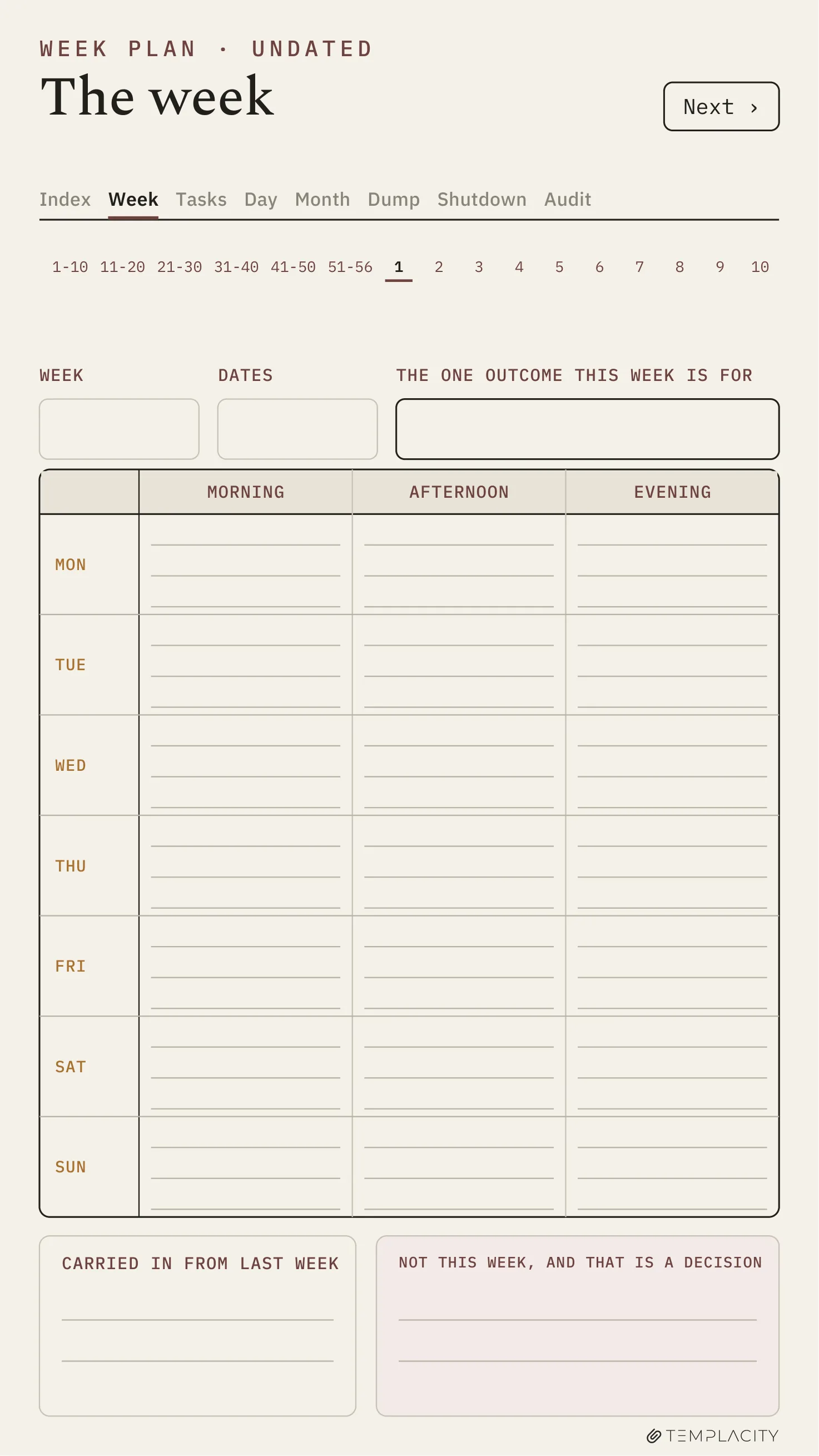 The Planner · Time Block System reMarkable Paper Pro Move page 7