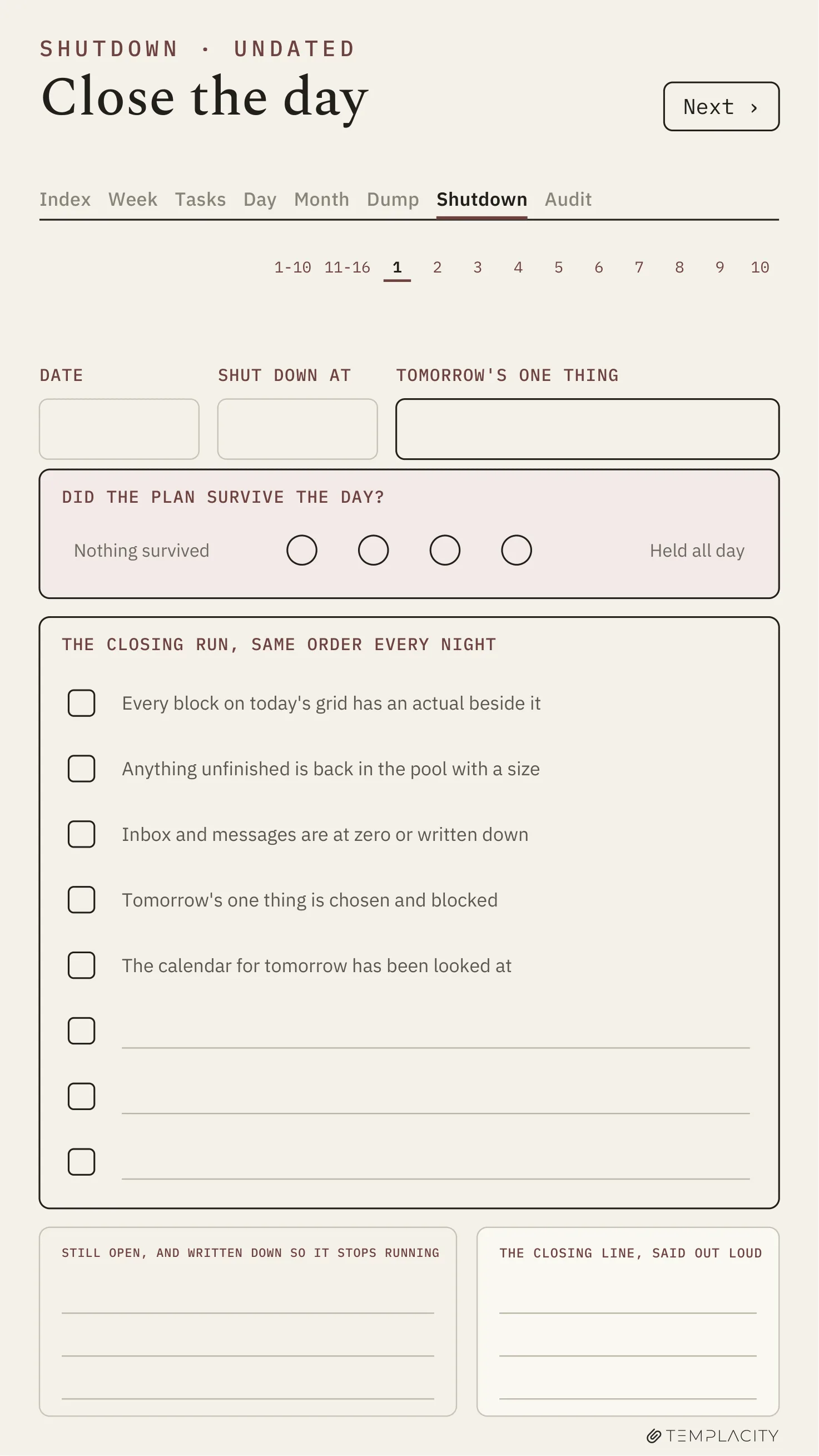 The Planner · Time Block System reMarkable Paper Pro Move page 9