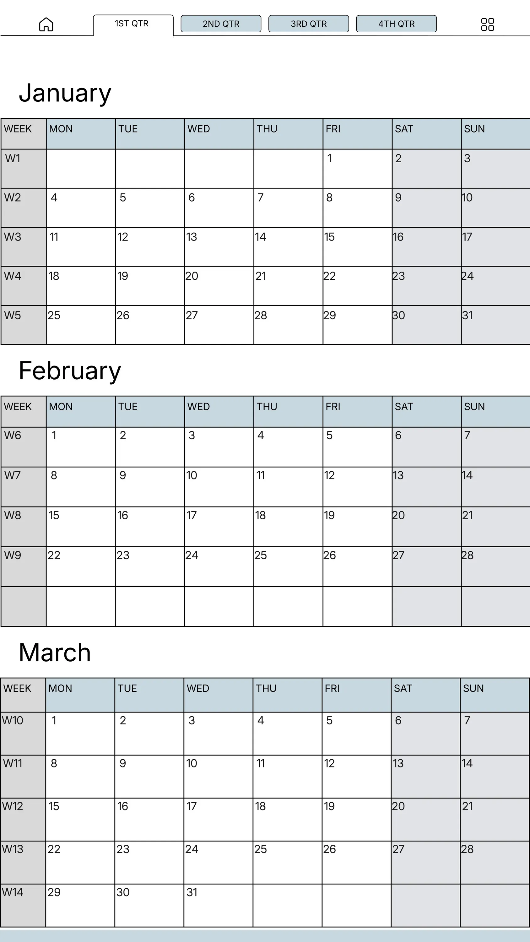 Weekly Planner reMarkable Paper Pro Move — page 6