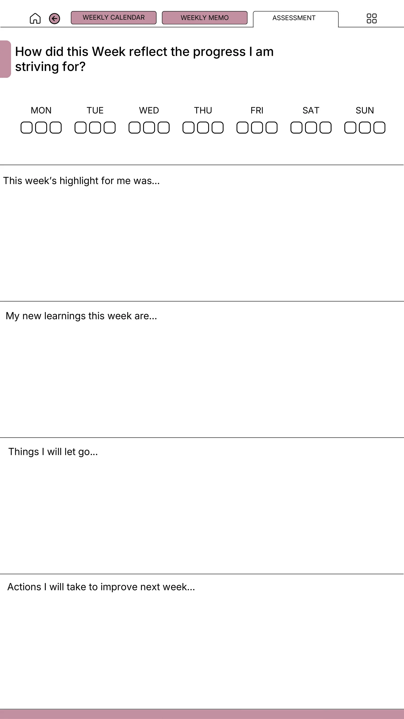 Weekly Planner reMarkable Paper Pro Move — page 5