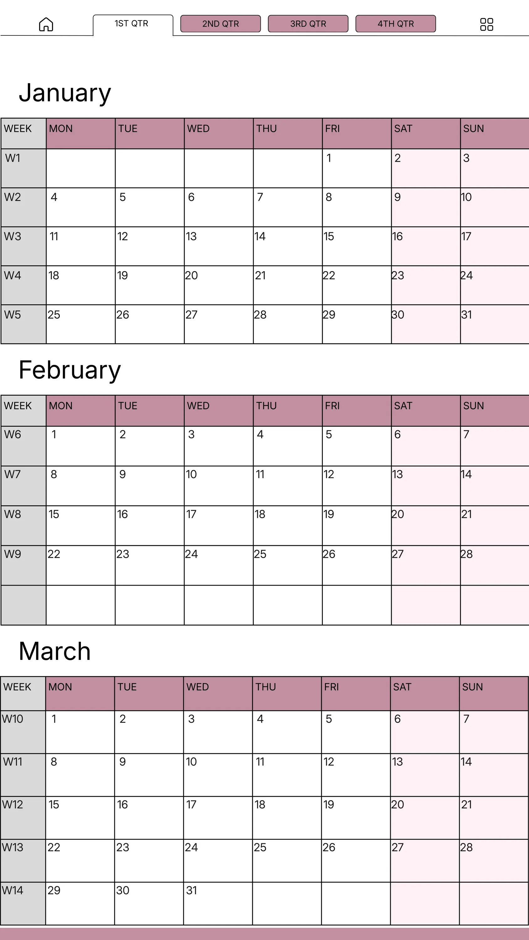 Weekly Planner reMarkable Paper Pro Move — page 6