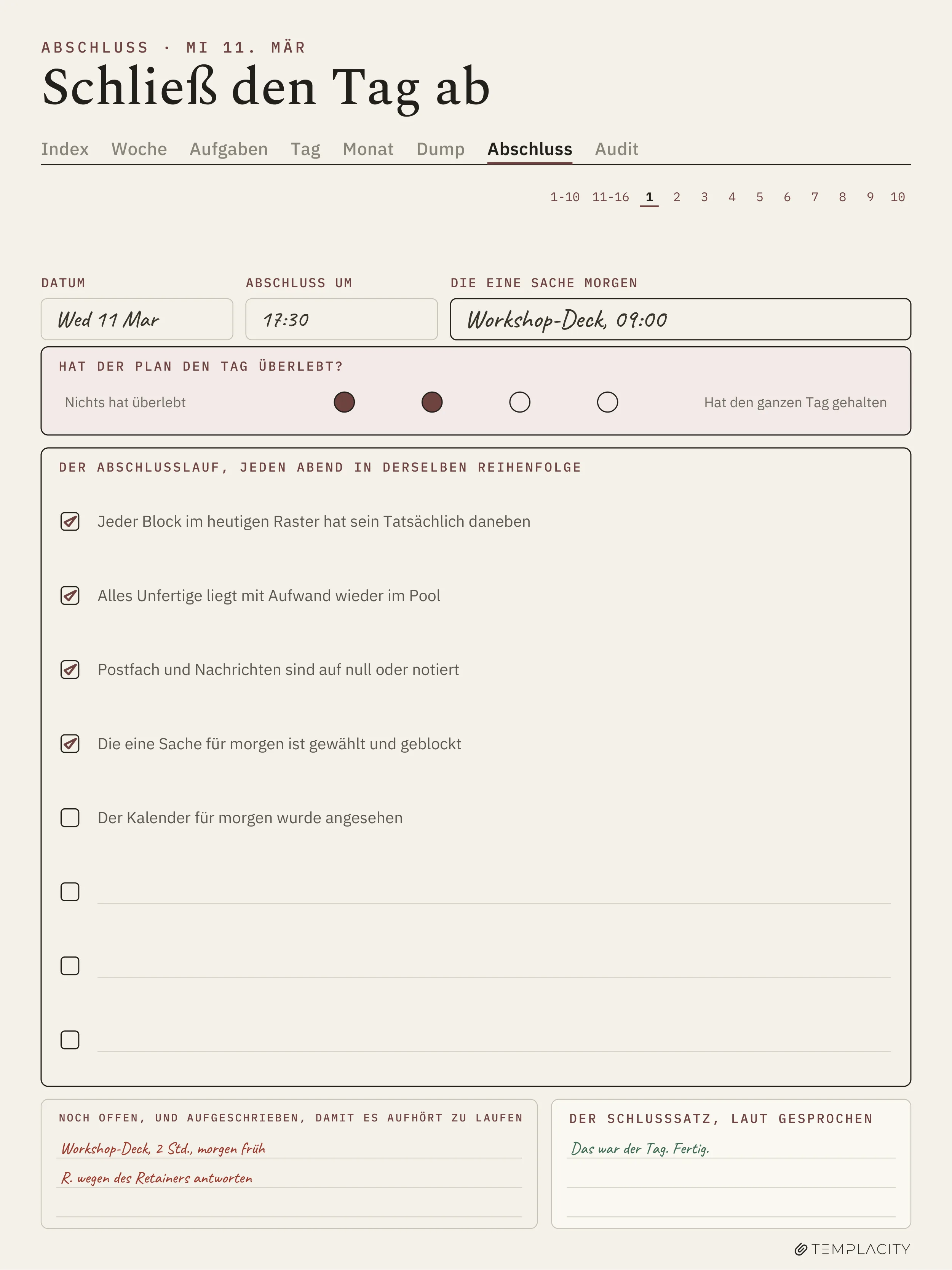 The Planner · Time Block System reMarkable Paper Pro Seite 4
