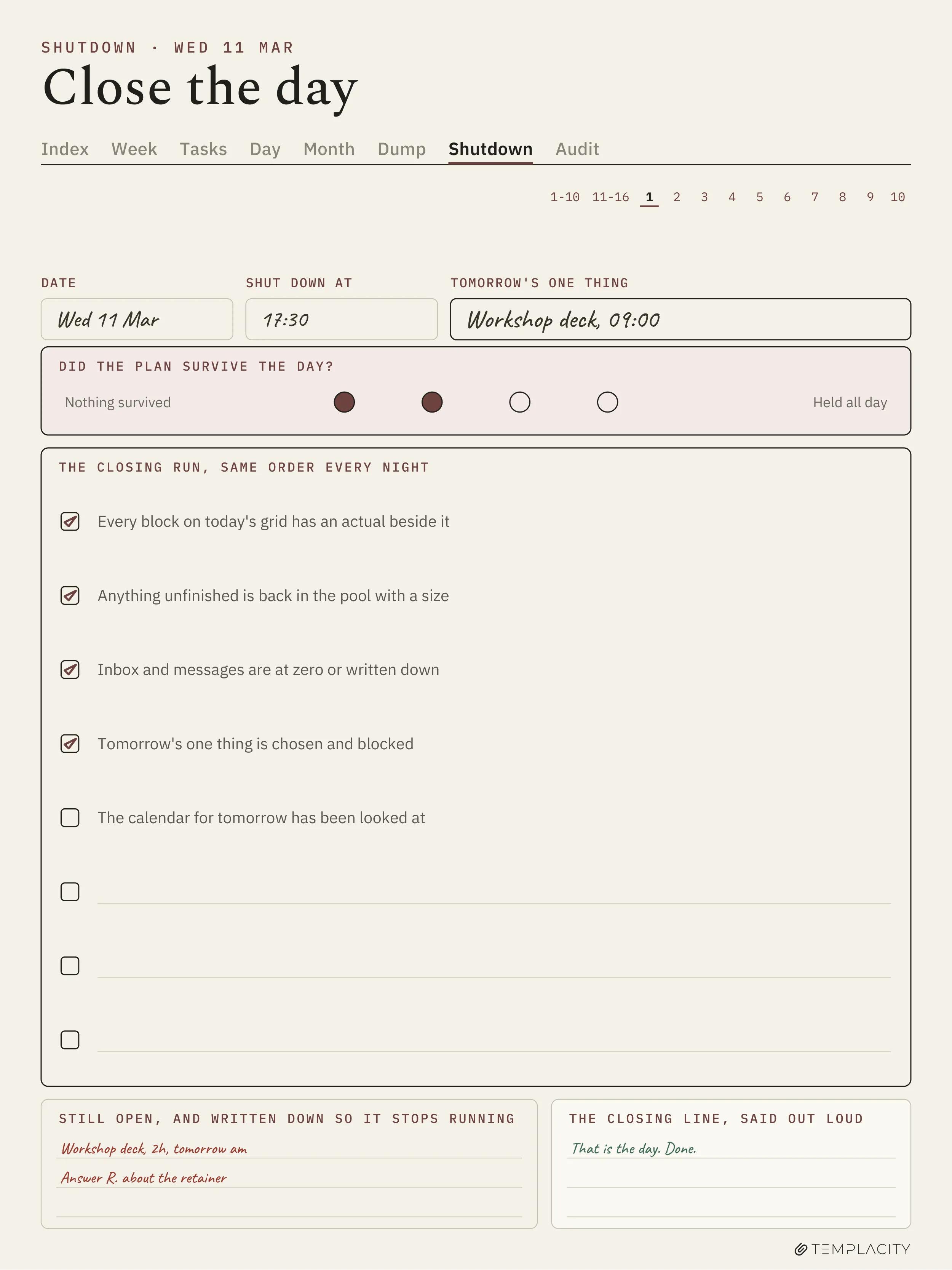 The Planner · Time Block System reMarkable Paper Pro page 4
