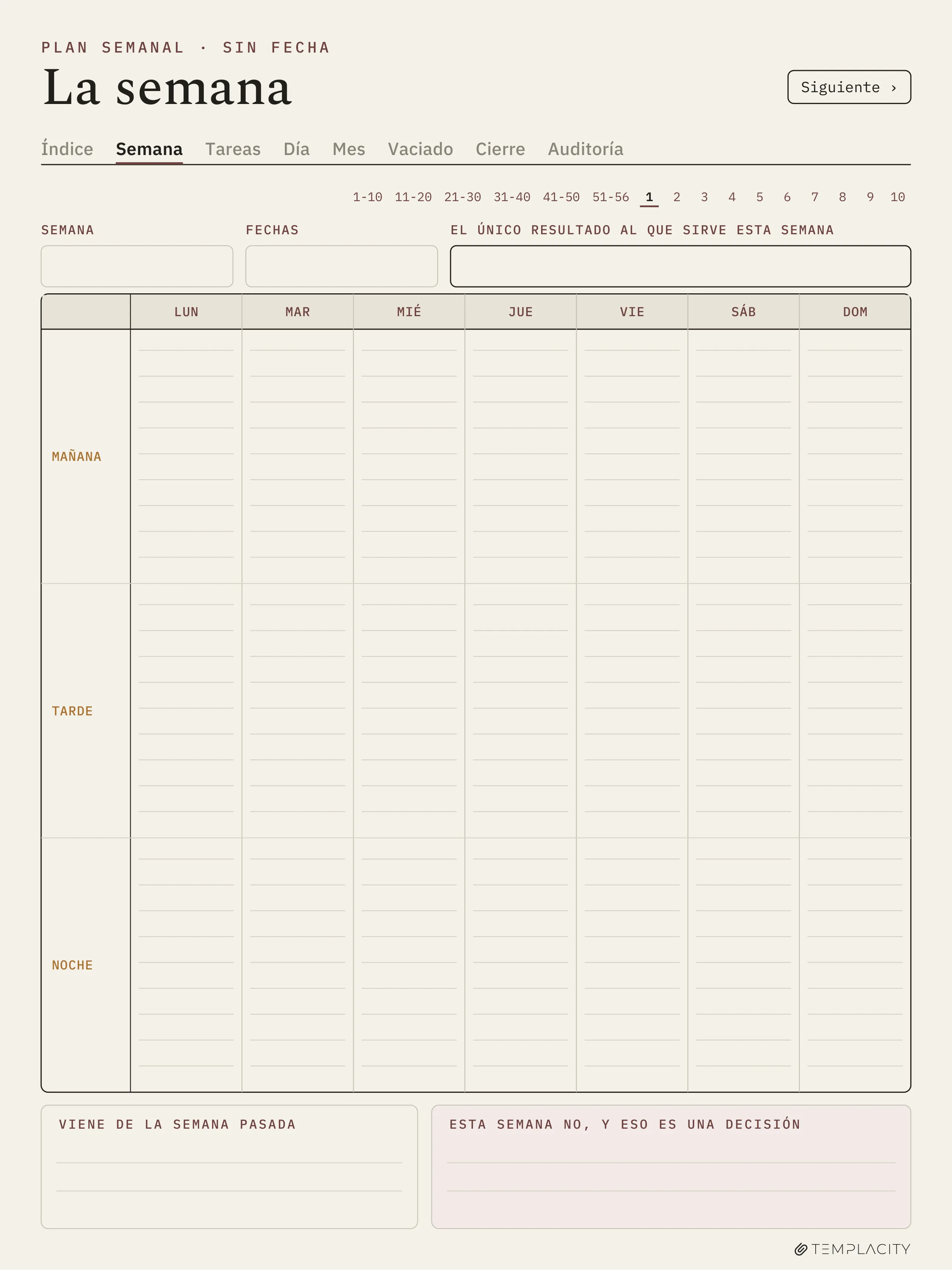 The Planner · Sistema de bloques de tiempo reMarkable Paper Pro página 7