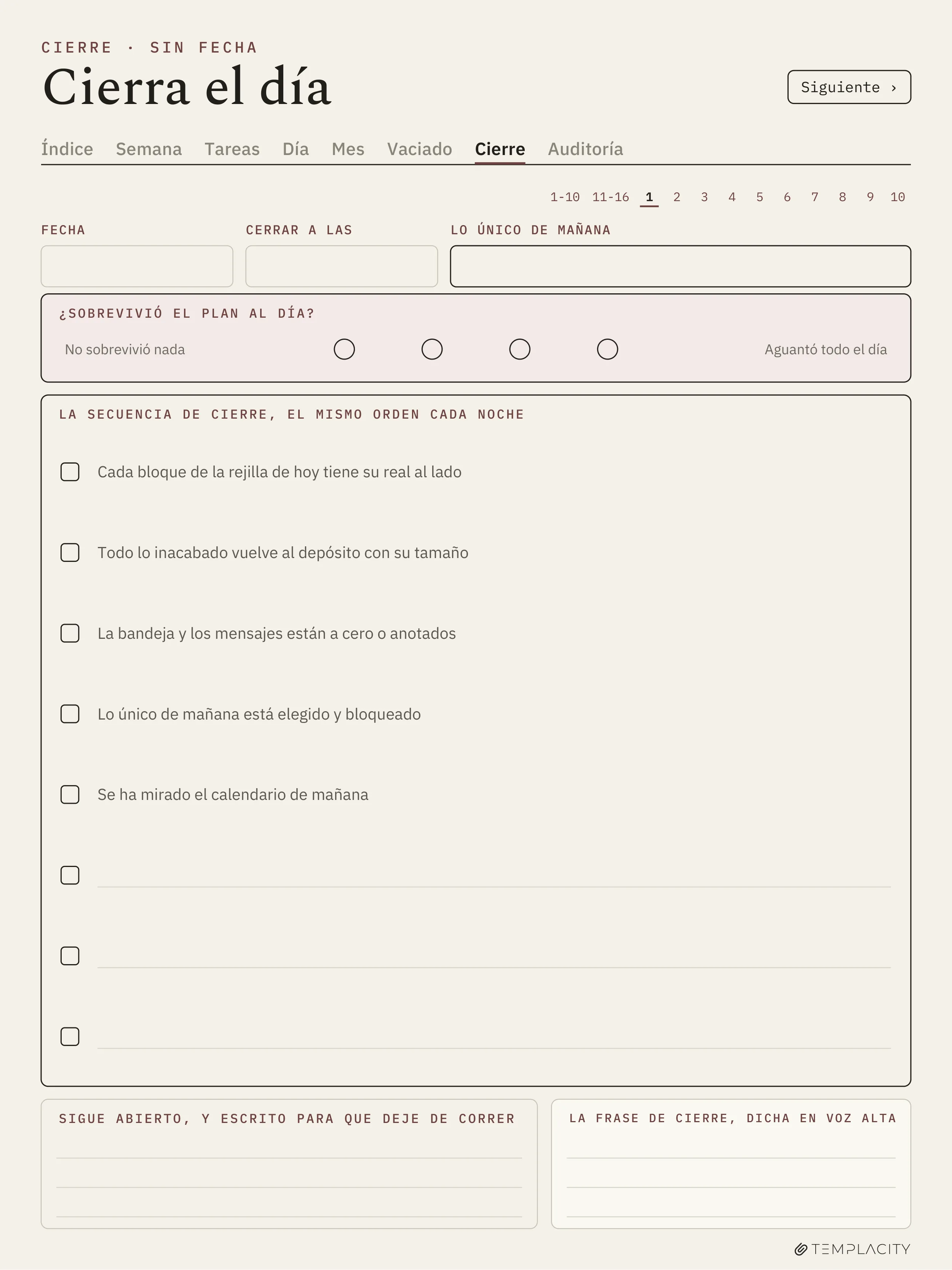 The Planner · Sistema de bloques de tiempo reMarkable Paper Pro página 9