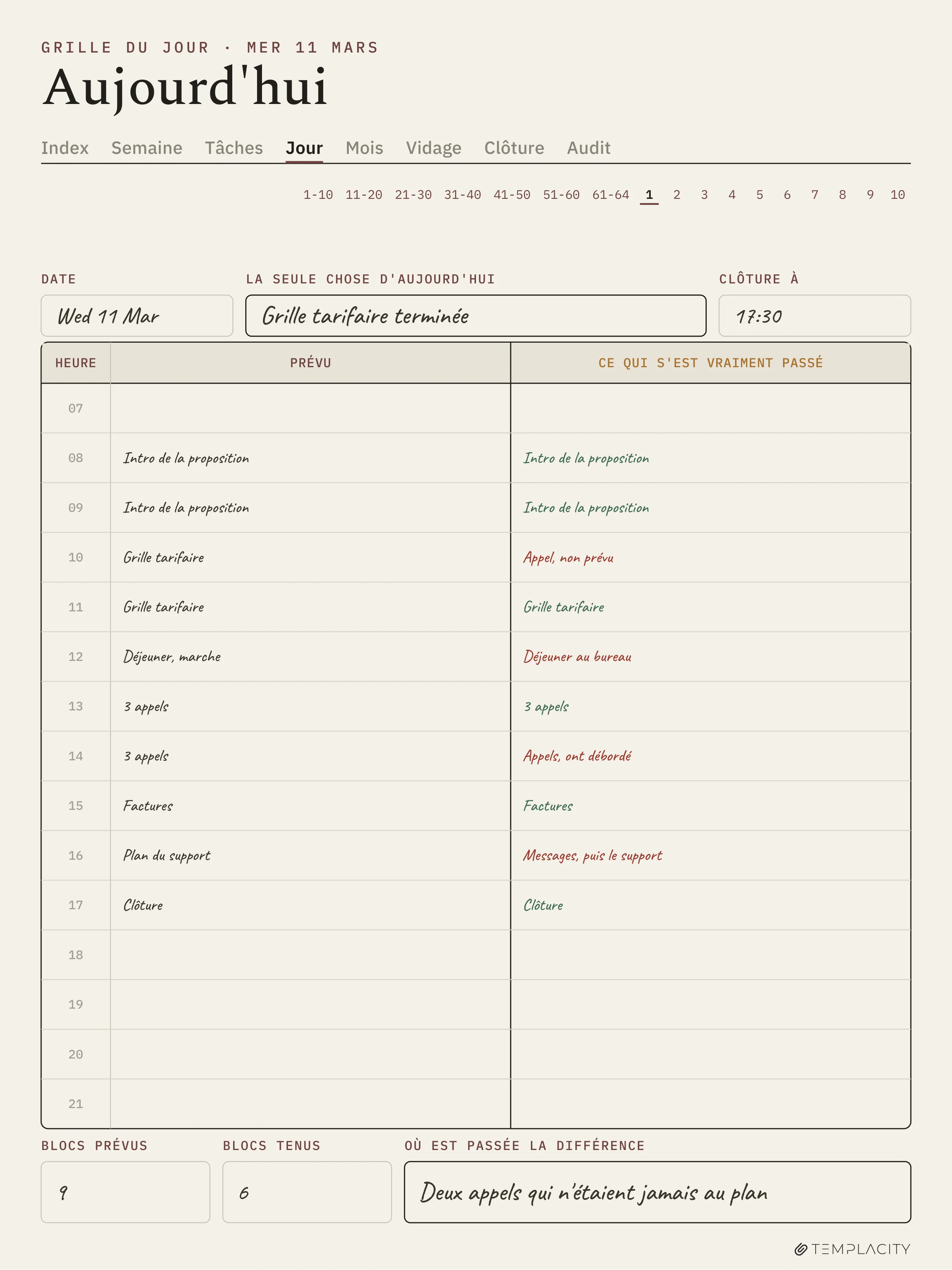 The Planner · Time Block System reMarkable Paper Pro page 1