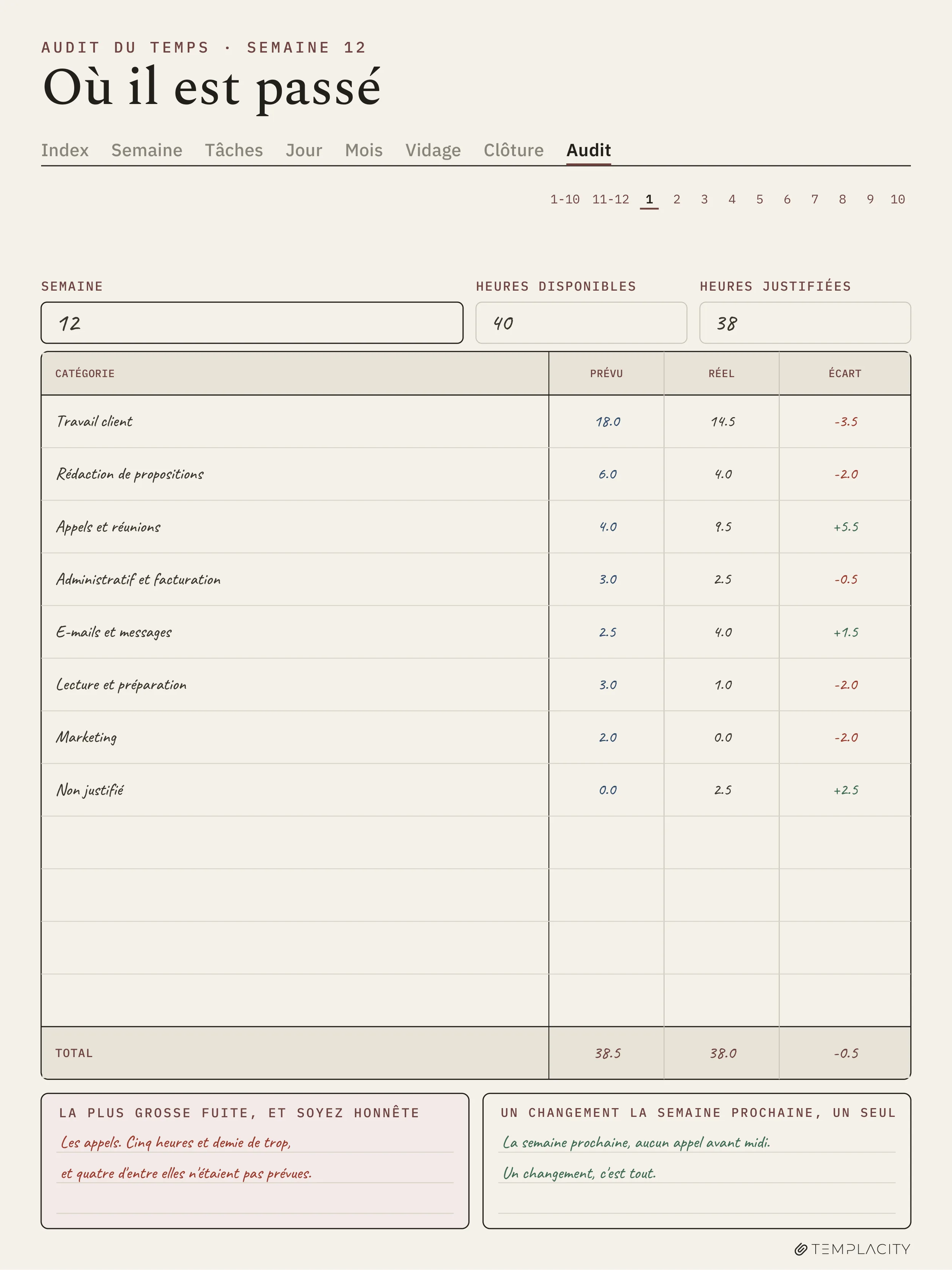 The Planner · Time Block System reMarkable Paper Pro page 5