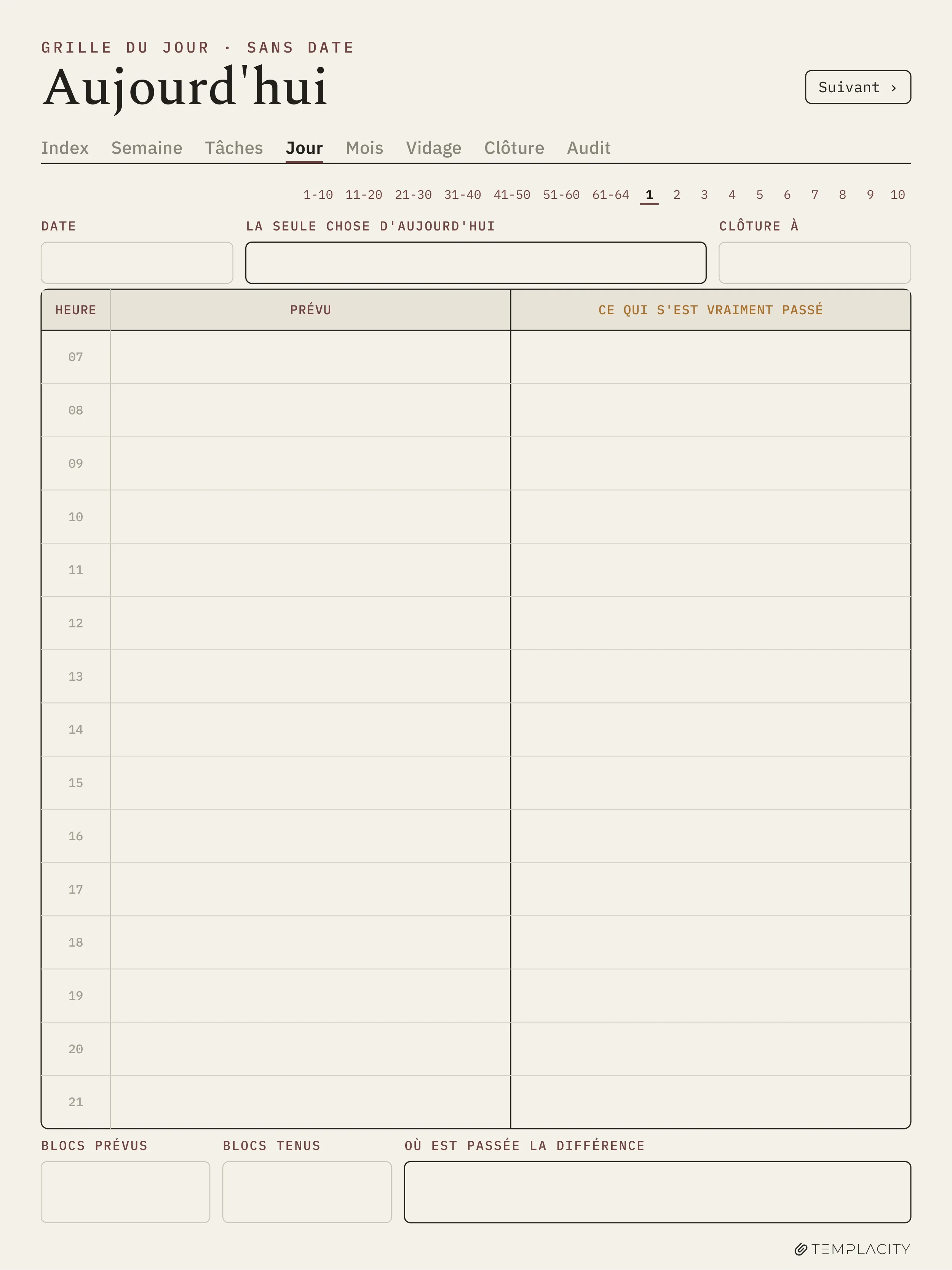 The Planner · Time Block System reMarkable Paper Pro page 6